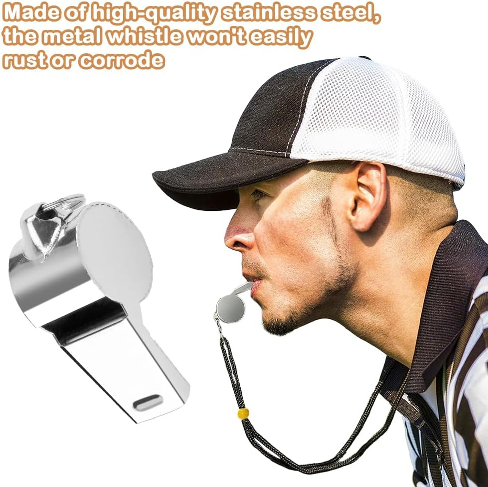 Bsofing Whistle, Coaches Whistle with Lanyard, Whistle for Coaches, Whistle for Teachers, Stainless Steel Sports Whistles, Loud Crisp Sound Whistles Great for Coaches, Referees, and Officials image number 2