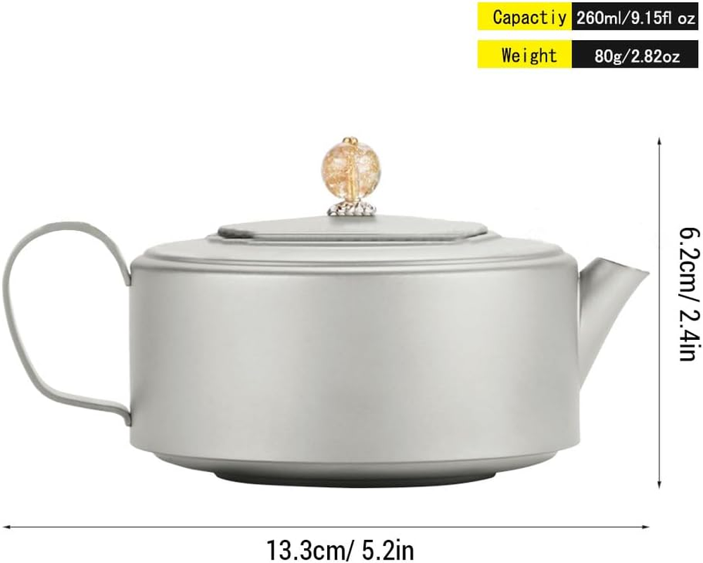 Mingzhe Outdoor Camping Ti Kettle 260Ml Lightweight Portable Teapot for Outdoor Hiking Trekking image number 1