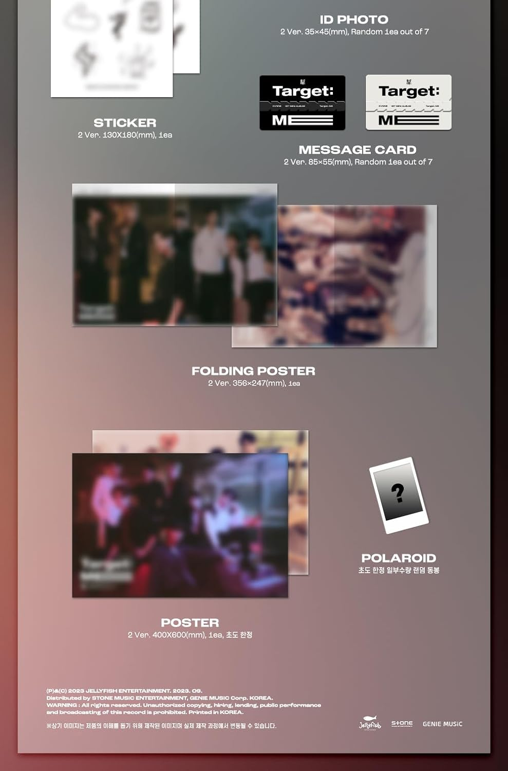 EVNNE Target : ME 1St Mini Album Standard V Version Cd+88P Photobook+1P Folding Poster on Pack+1P Photocard+1P Postcard+1Ea Sticker+1P ID Photo+1P Message Card+Tracking Sealed image number 5