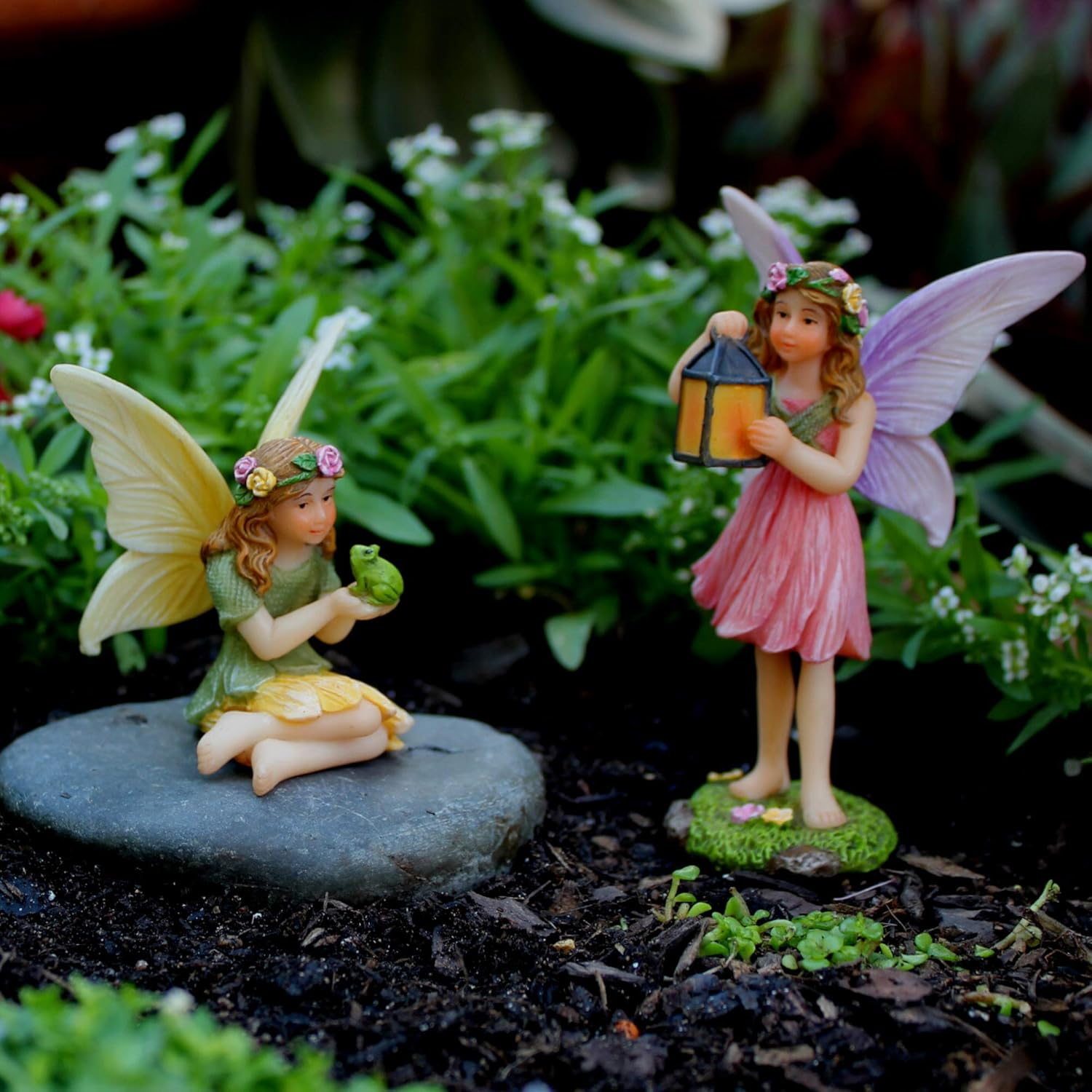 PRETMANNS Fairies for Fairy Garden &ndash; Fairy Garden Accessories &ndash; Fairy Garden Fairies &ndash; Cute Fairy Garden Figurines and a Fairy Sign - Miniature Fairy Garden Accessories - 3 Piece Fairy Set image number 5