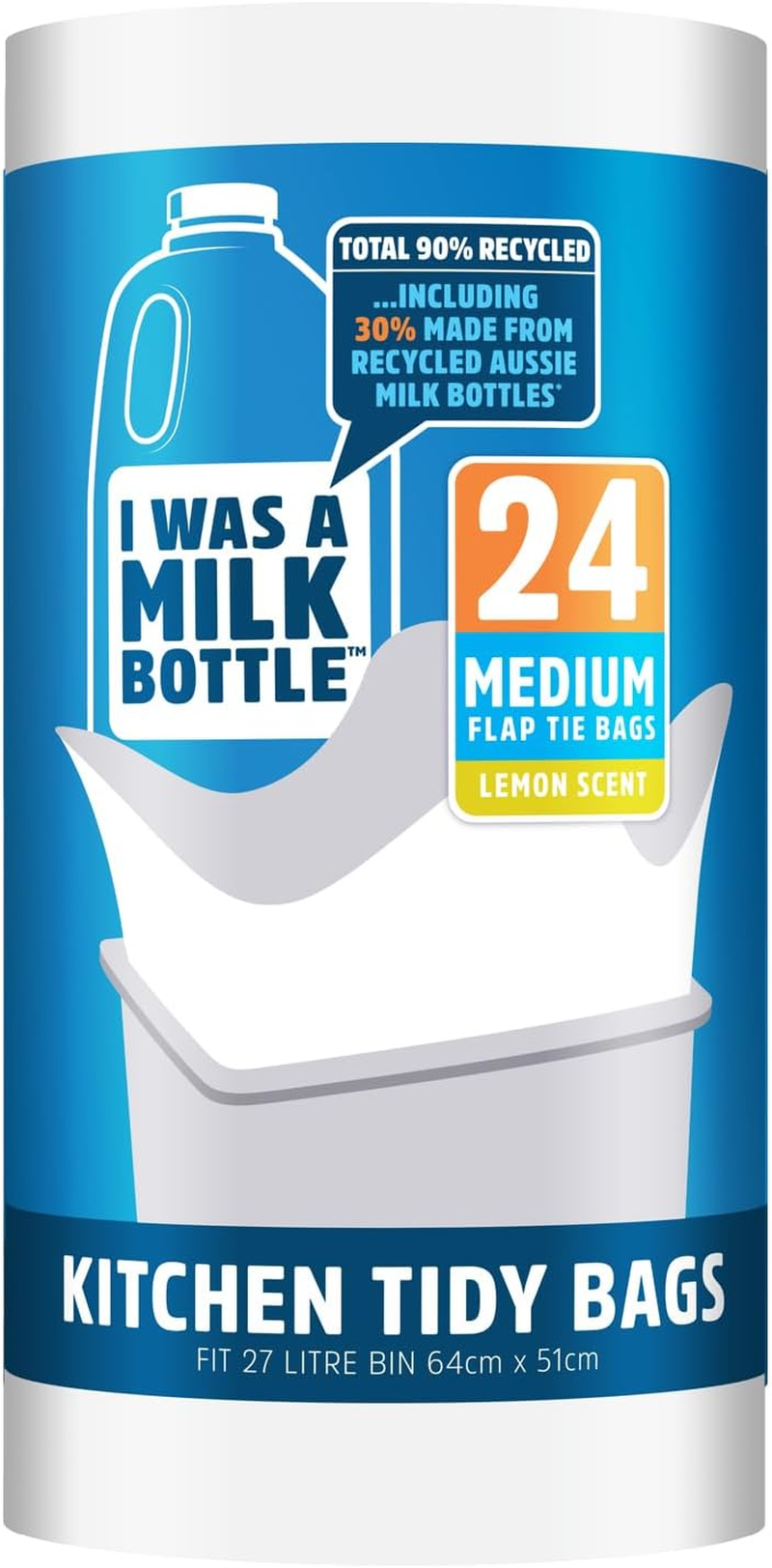 Kitchen Tidy Bags, 27 Litre Capacity, Medium (Pack of 24)