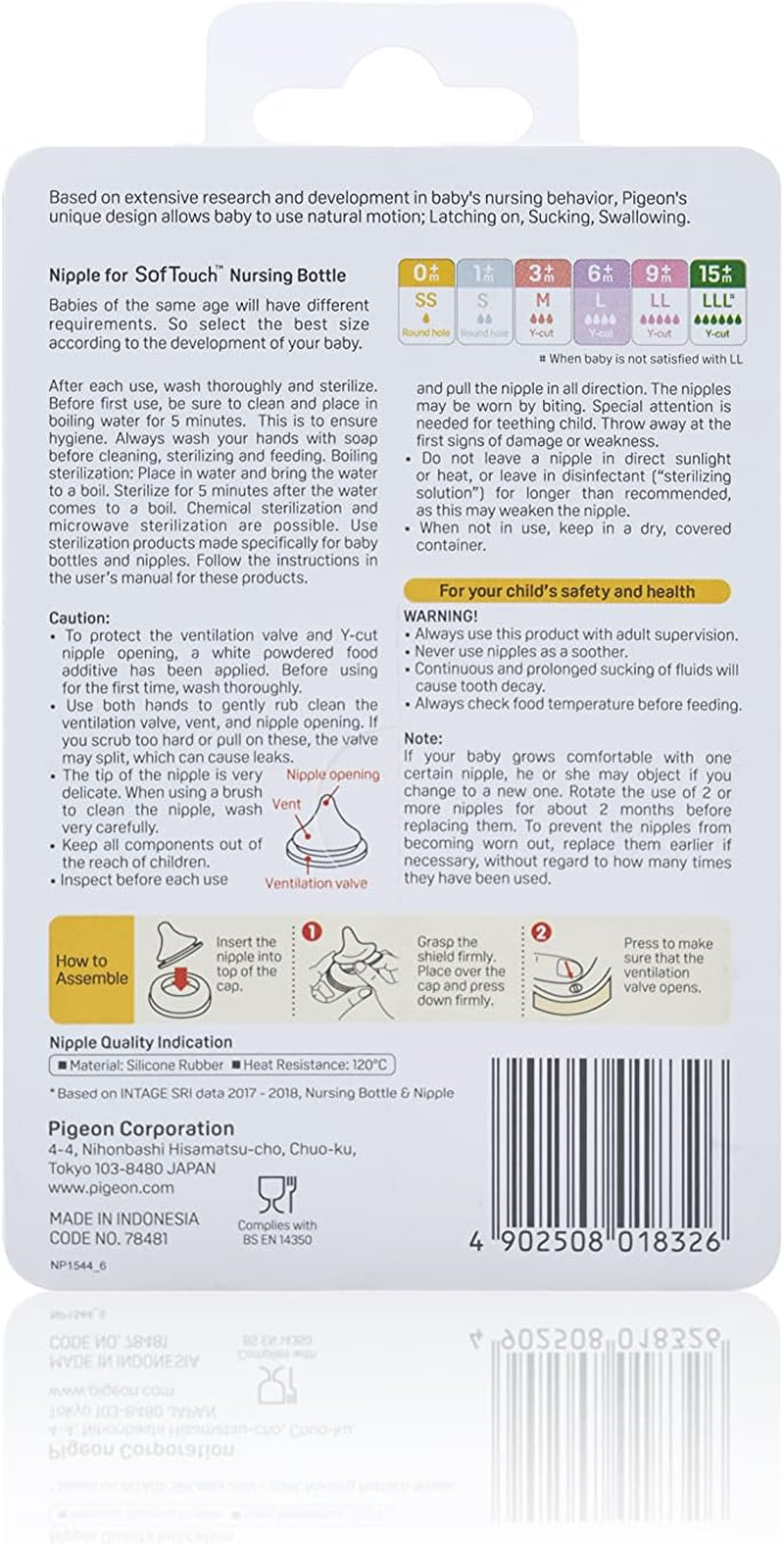 Pigeon Softouch Peristaltic plus Teat for 6+ Months Babies, (L), BPA & Bps-Free, 2-Pack image number 5