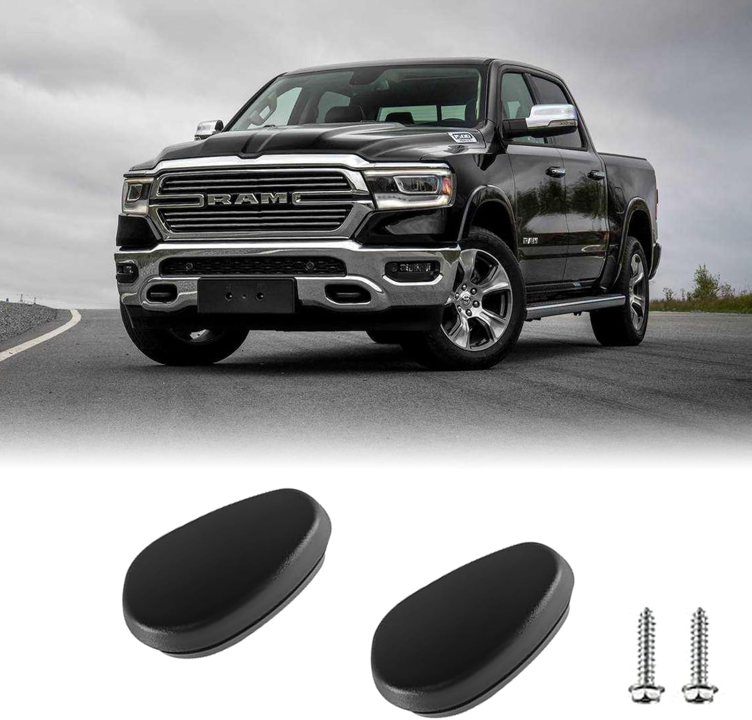 Litmiracle Running Board End Caps for 2013-2022 Dodge Ram 1500 Crew Cab, Side Steps Bars End Caps Cover Set Compatible with 2013-2019 Dodge Ram 2500 3500
