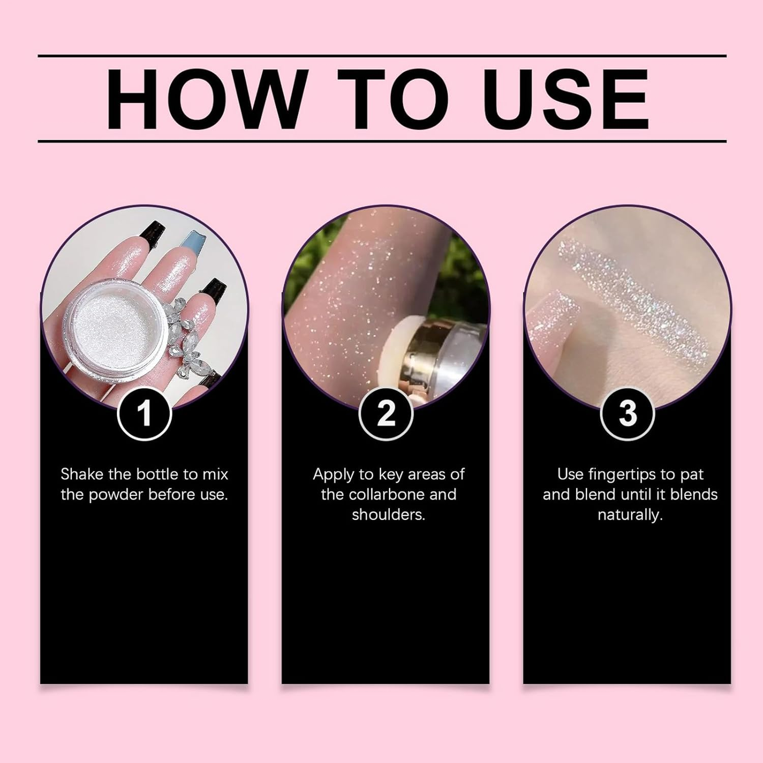 Glitter Powder Highlighter | Glitter Shimmer Highlighter Powder for Body | 3G Contouring & Glow Fairy Brightening Makeup for Women & Girls image number 6