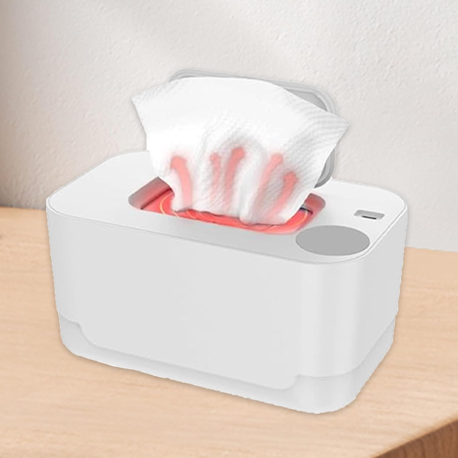 Baby Wipe Warmer Dispenser - Even Heating Wet Wipes Dispenser for Home Use,Portable Space-Saving Diaper Heater Holder Case for Living Room