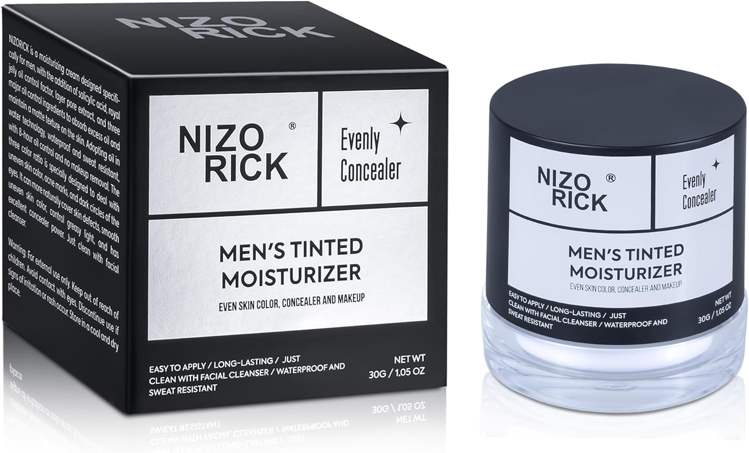 Men'S Foundation,Hydrating Non-Greasy Tinted Moisturizer for Men, Long Lasting Matte Concealer Full Coverage Men BB Cream CC Cream Foundation for All Skin Types, 30G/1.05 Oz (Tan Color, M)