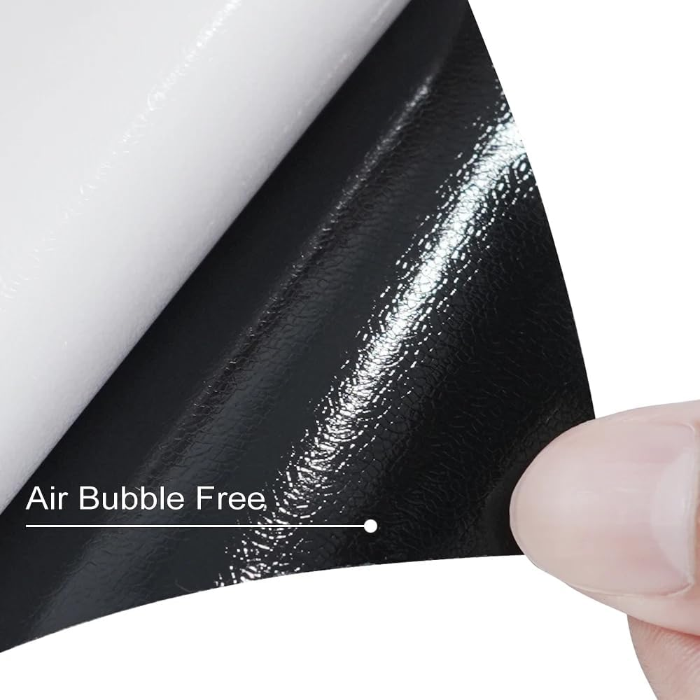 LZLRUN High Gloss Black Vinyl Wrap Self Adhesive Air Release Bubble - Outdoor Rated for Automotive Use Installation Tools Included (1FT X 5FT) image number 1