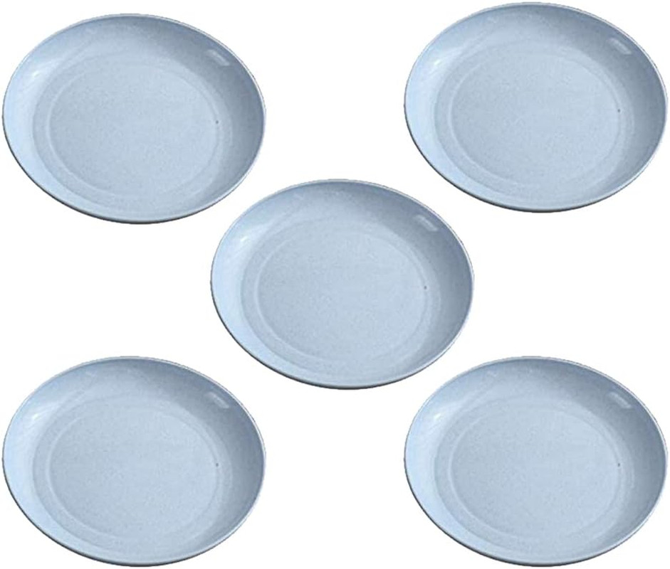 ZGWANSUI 15Cm Wheat Straw Appetizer Plates, Unbreakable Small Dessert Plates Set of 5, Lightweight round Dishes Tableware, Reusable Flat Dinner Platters for Snack, Fruits, Noodles (Beige)