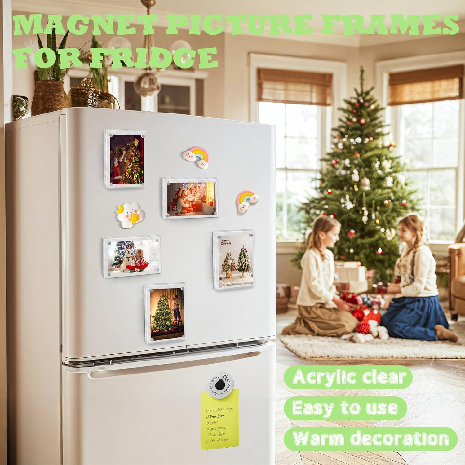 10 Pack Magnet Picture Frames for Fridge, Acrylic Clear Picture Frame Polaroid Frames for Refrigerator Magnet Double Sided Photo Display for Instax Mini Frameless Frame, 2.36"X3.54" image number 2