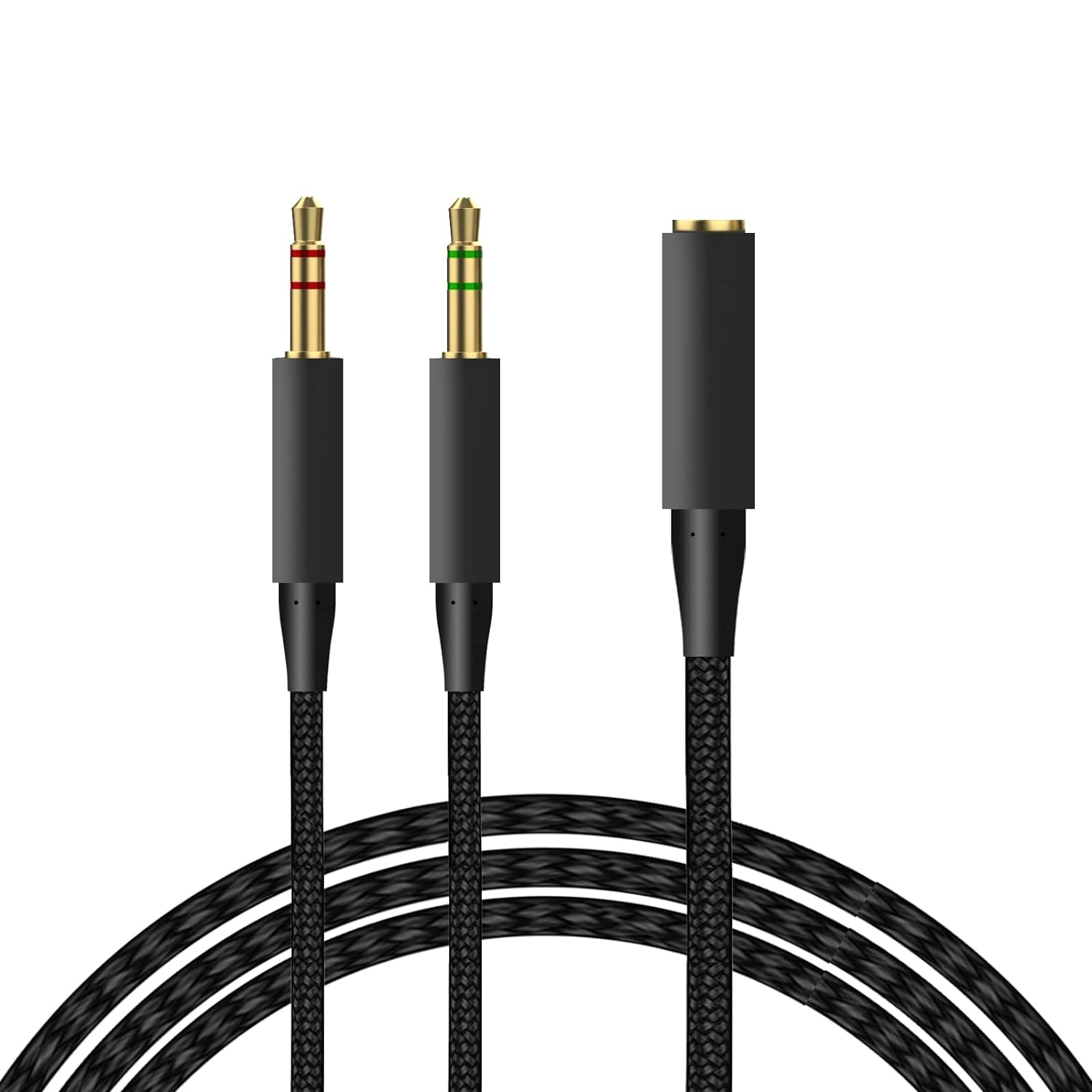 Headphone Splitter 2 in 1 Y Splitter Audio Extension Cable Compatible with Hyperx Cloud Ii/Alpha/Flight/Silver/Cloudx Series, 6.5FT image number 2