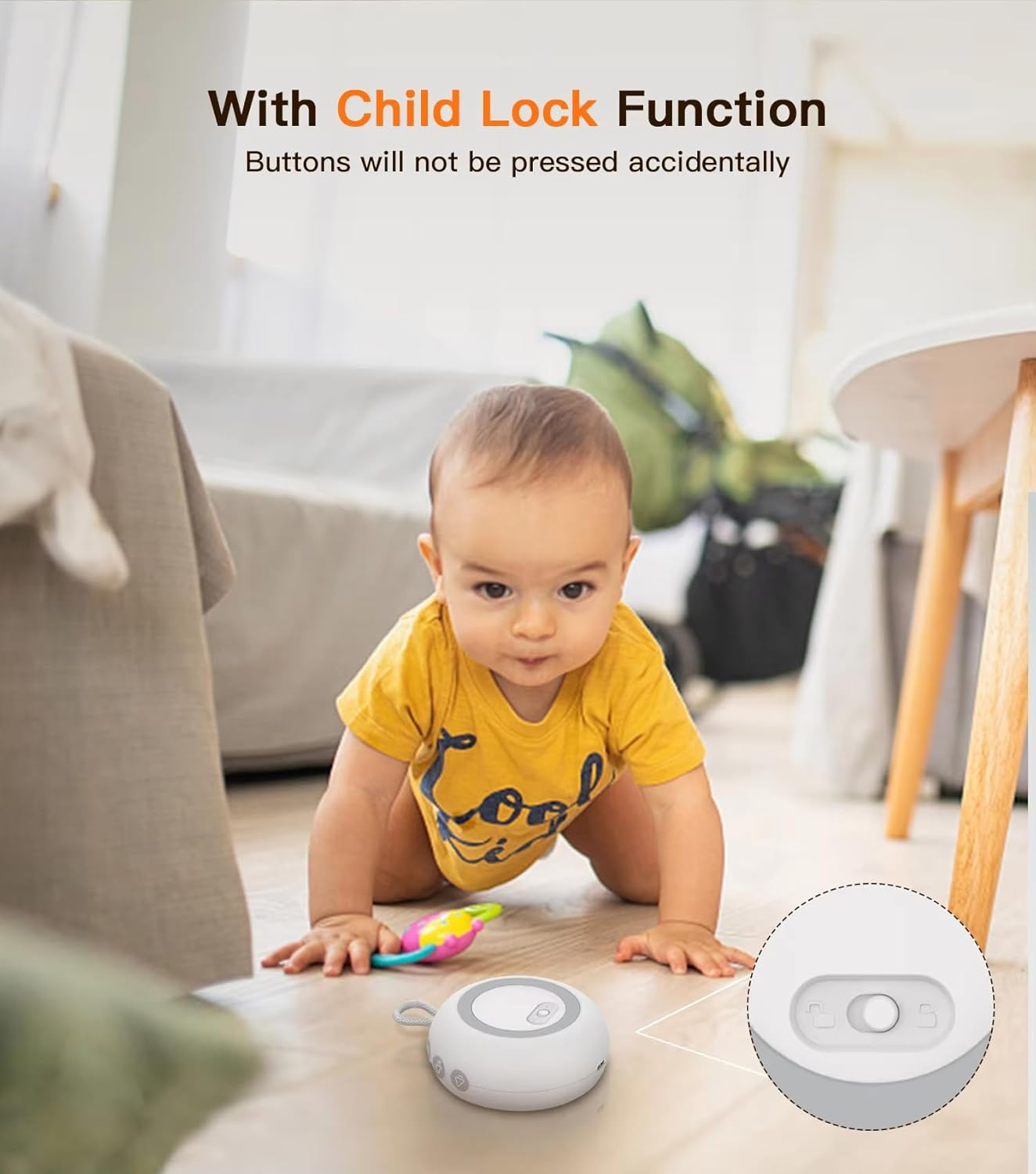 Omebel Portable White Noise Machine, 20 Soothing Sound for Sleeping, Night Light Adjustable, Sleep Timer, Volume Control, Sound Machine for Sleeping Baby Adults Kids image number 5