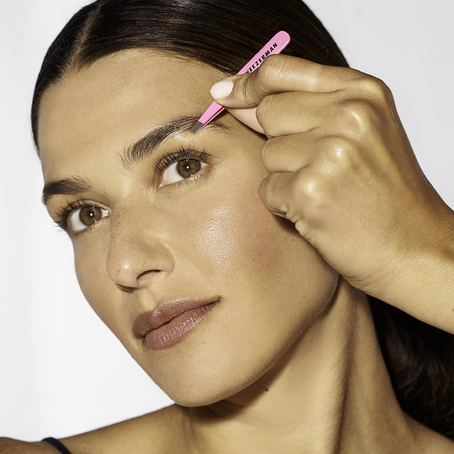 Tweezerman Mini Slant Stainless Steel Tweezer, Flamingo