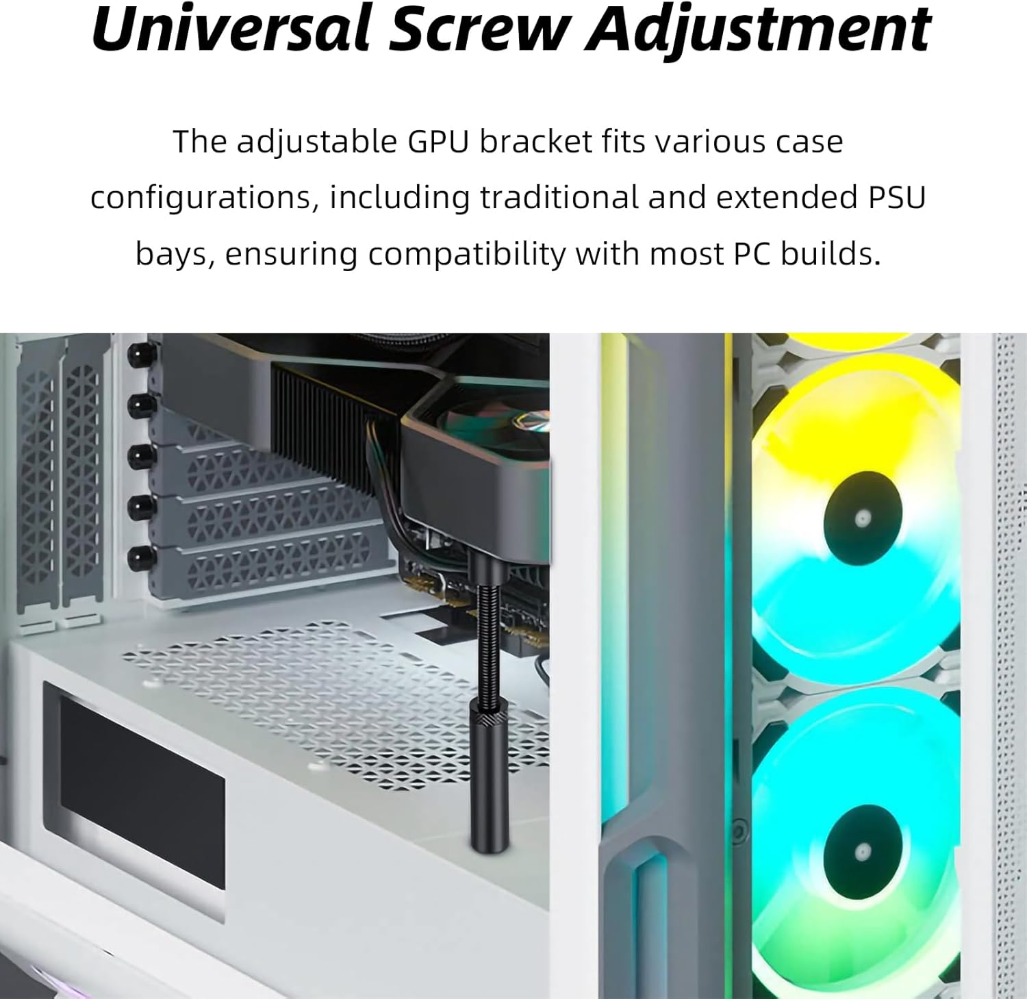 Luojinluoda Graphics Card GPU Brace Support, Adjustable GPU Sag Bracket, Universal GPU Stand, Anti-Sag Video Card Bracket, GPU Support Bracket for Computer Components (L, 74-120Mm) image number 1