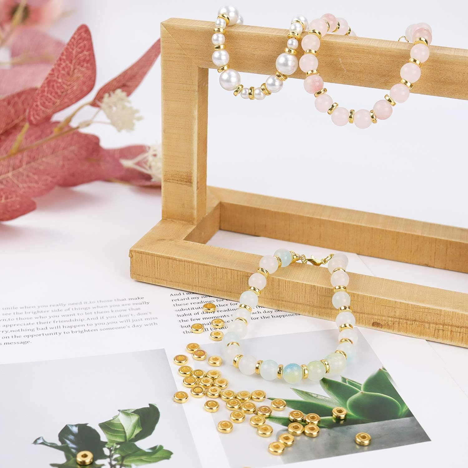 1000 Pcs 6Mm Flat Gold round Spacer Beads Disc Spacer Loose Beads for Jewelry Making Flat round Rondelle Spacers Beads for DIY Bracelet Necklace Earring 6Mm Heishi Bead Crafts Supplies (Gold) image number 5