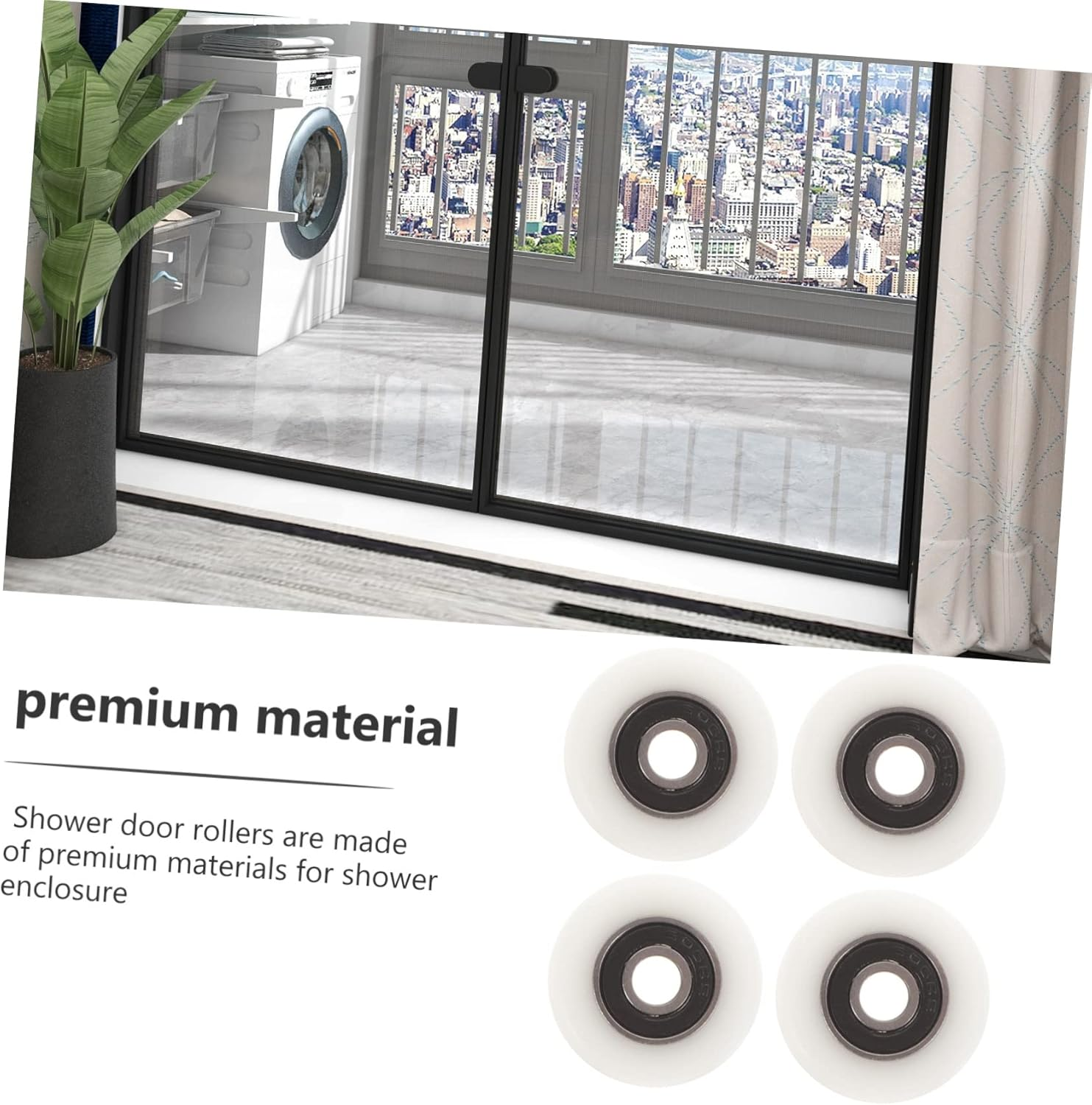 DOITOOL 16Pcs Bathroom Door Rollers for Glass Sliding Door Replacement Shower Runner Pulleys Small Sliding Wheels for Shower