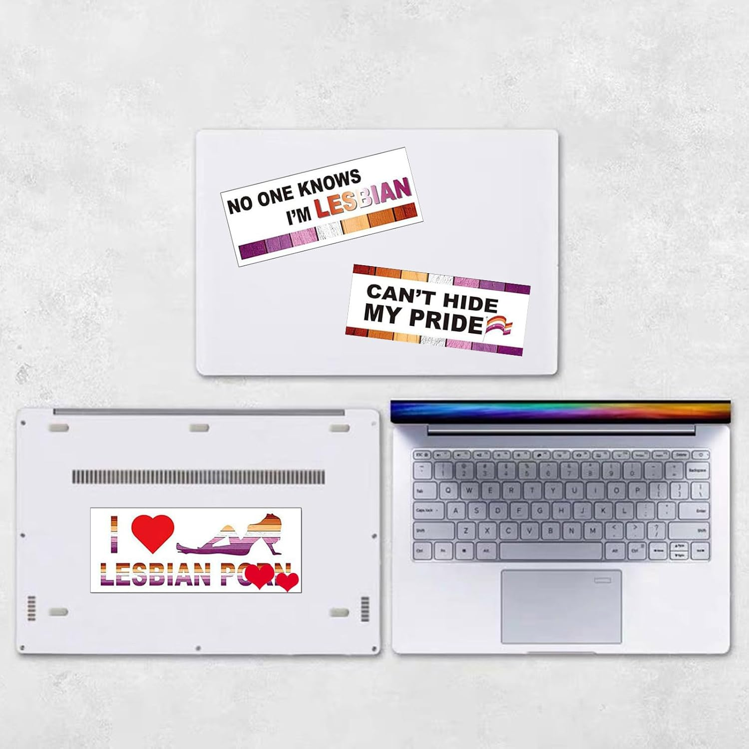 Funny Gay Pride Stickers, LGBTQ Bumper Stickers Decal Waterproof Rainbow Decals for Car, RV, SUV, Auto, Truck, Boat, Laptops Decoration 10Pcs (B) image number 3