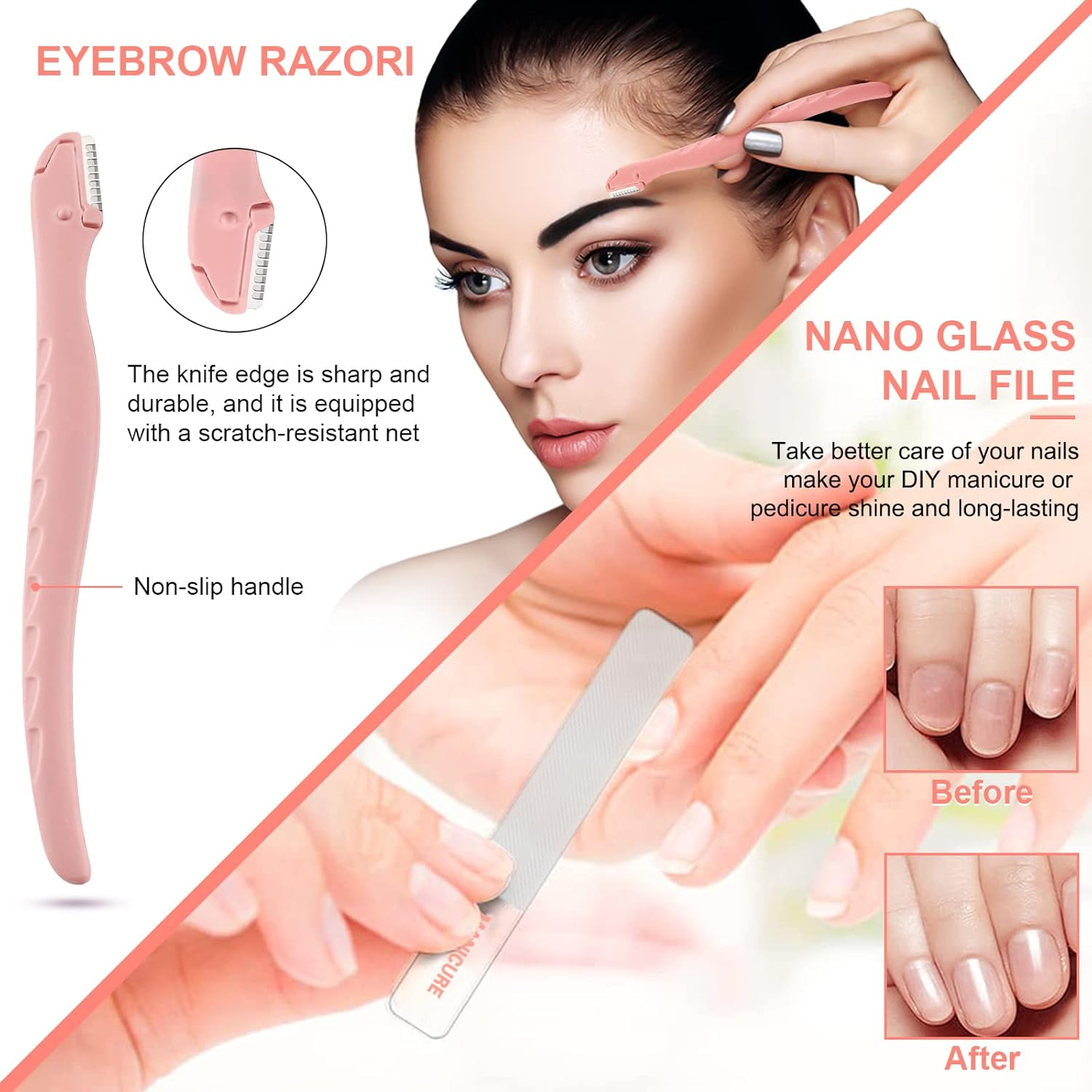 Manicure Set Professional Pedicure Kit Nail Clippers Kit - 18 Pcs Nail Care Tools - Grooming Kit with Luxurious Upgraded Travel Case(Pink) image number 4