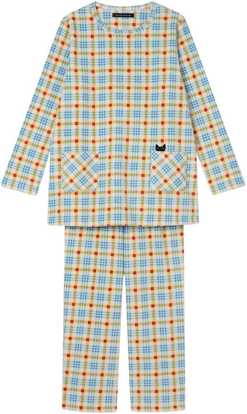 Wacoal HDW409 ATSUKO MATANO Women'S Pajamas, Micro Fleece Material, Warm, Long Sleeves, Long Pants, Winter