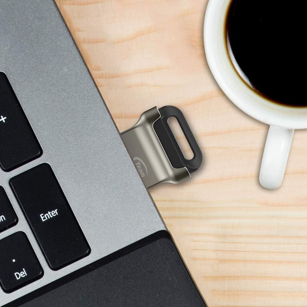 TEAMGROUP C162 256GB USB 3.2 Gen 1 USB 3.1/3.0 Mini Fits Metal Read 140Mb/S Flash Thumb Drive External Data Storage Memory Stick Compatible with Computer/Laptop Black TC1623256GB01 image number 2