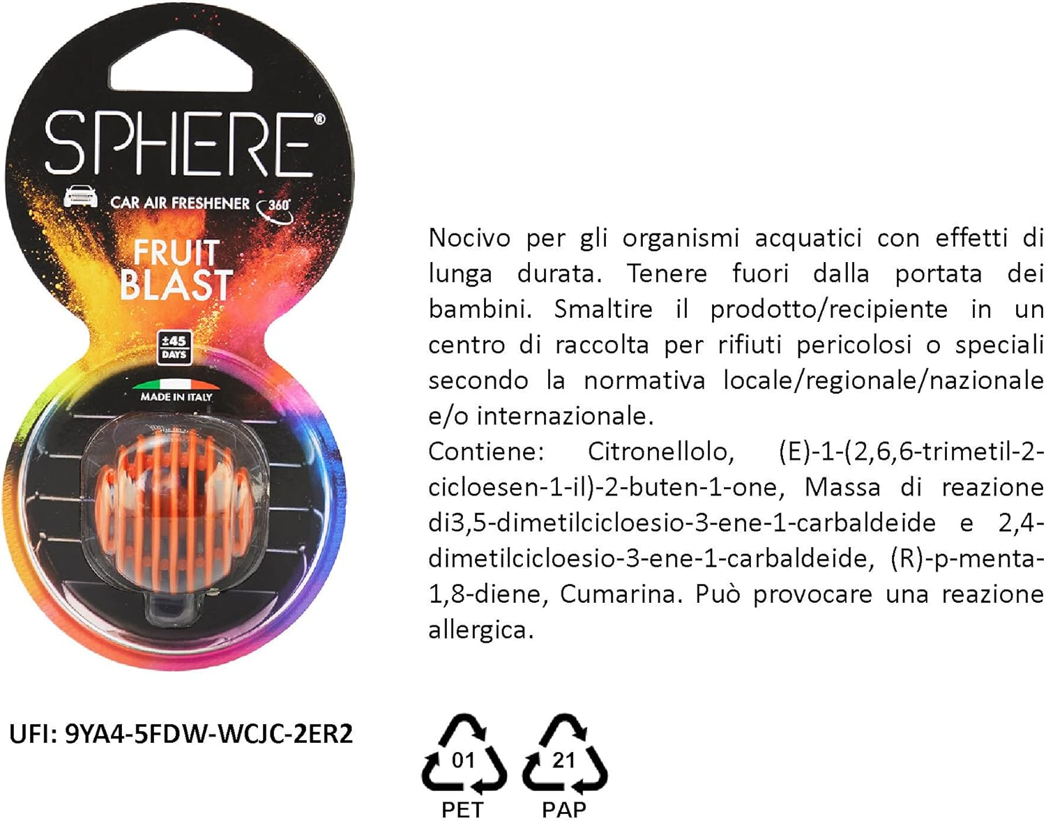 Little Joe Sphere Fruit Blast Scented Car Air Freshener