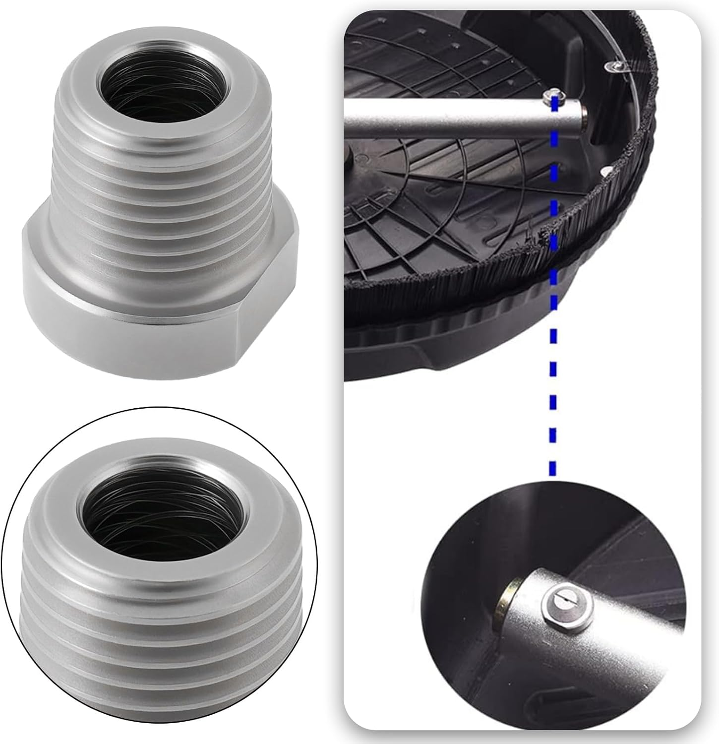 YINETTECH 2Pcs Pressure Washer Nozzle 1/8 Inch NPT Thread Replacement Stainless Steel Spray Nozzle, 25 Degree, 1.5 Holes Outlet Surface Cleaner Nozzle, 4000 PSI image number 4