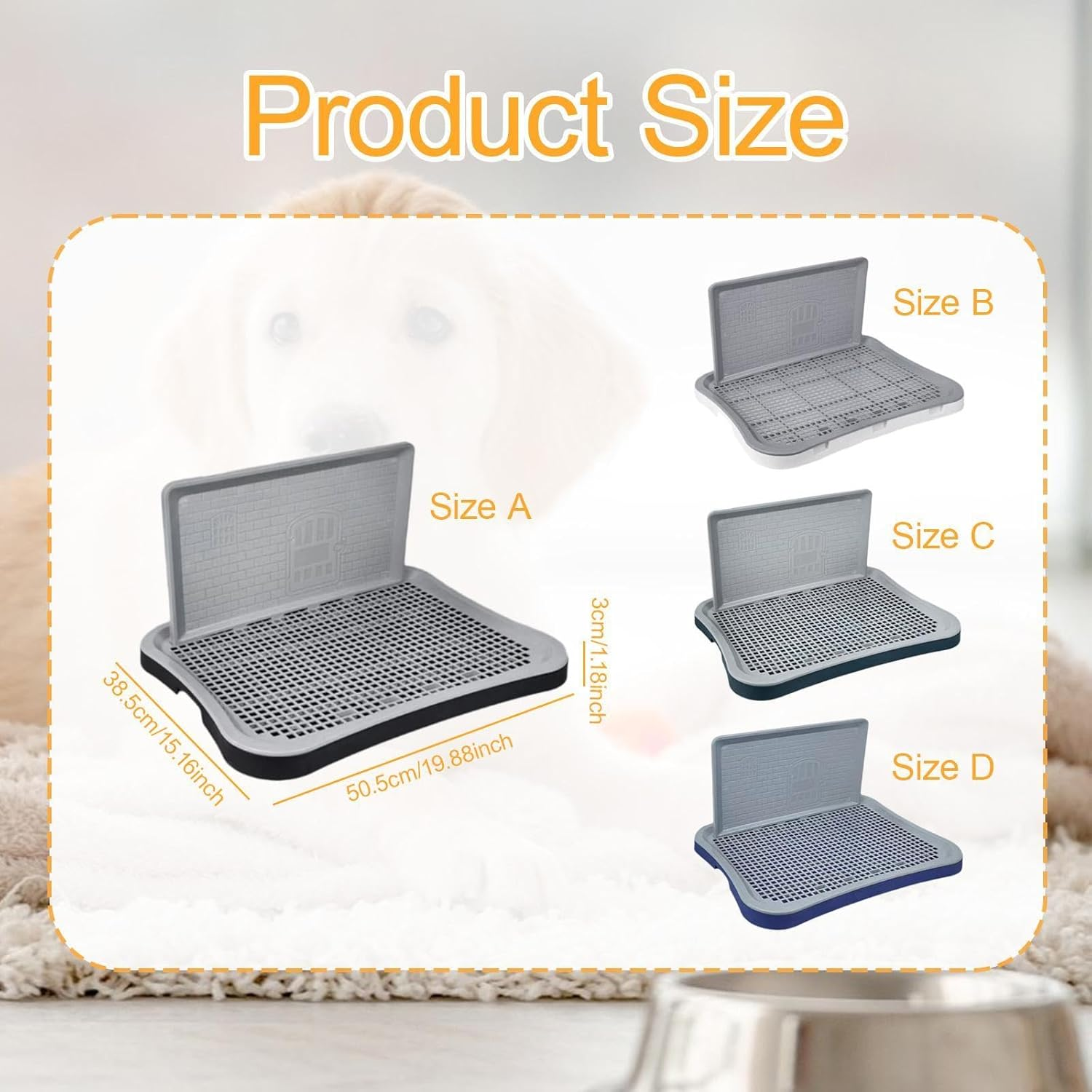 Leefasy Dog Potty Tray Training Toilet Mesh Grids Removable Urinal Dog Litter Box Pee Pad Holder for Dogs Cats Puppy Hamster Rabbit, Dark Blue Gray - Navy Gray image number 6