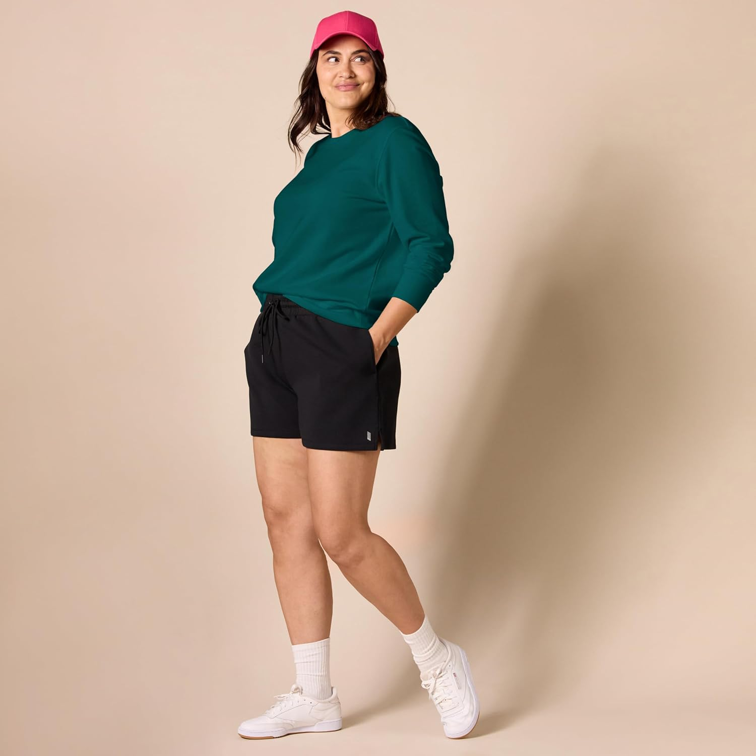 Amazon Essentials Women'S French Terry Fleece Crewneck Sweatshirt (Available in plus Size), Dark Green, Xx-Large image number 4