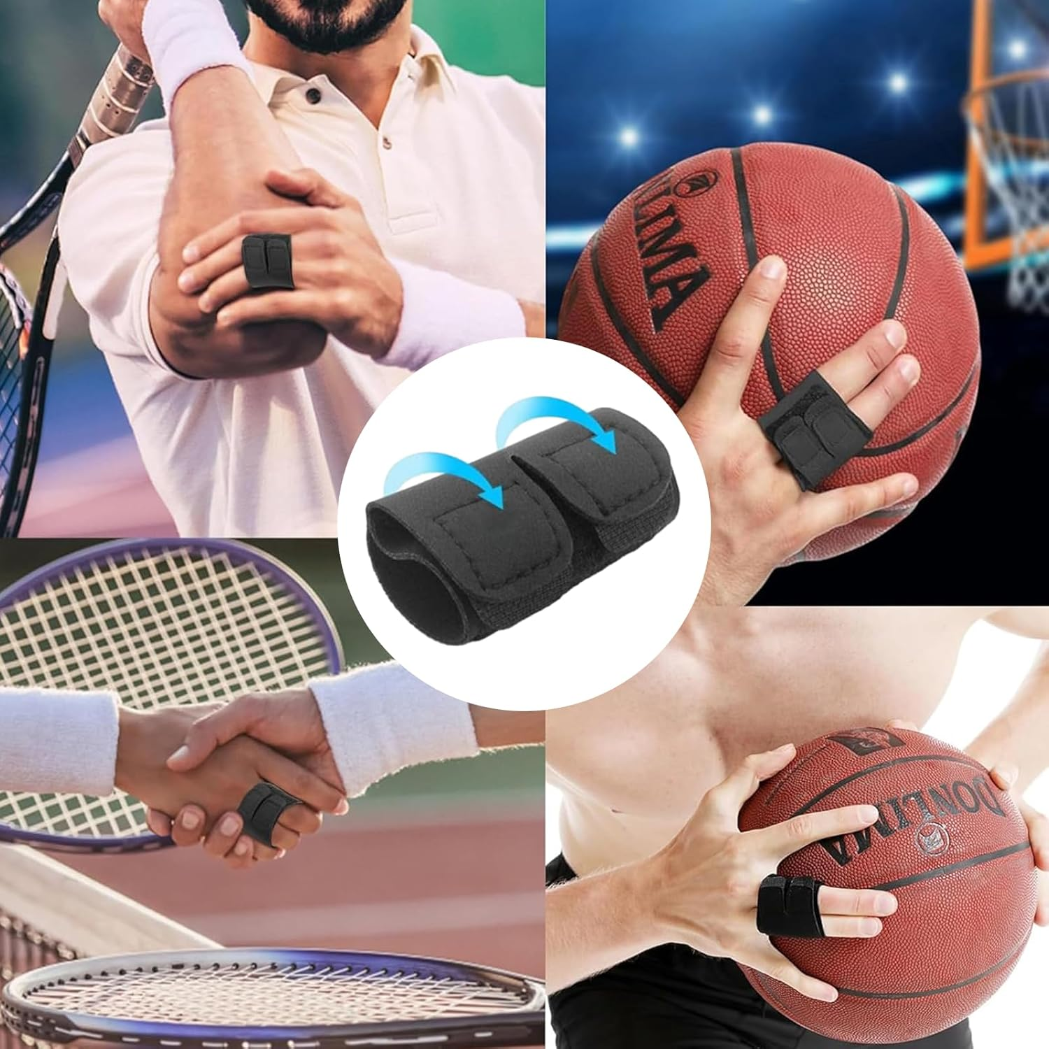 Stretchy Protector Sleeves, Splints Finger Sleeves Finger Protectors for Sports Compression Relieving Pain, Arthritis Trigger Outdoor Sports (Black) image number 5