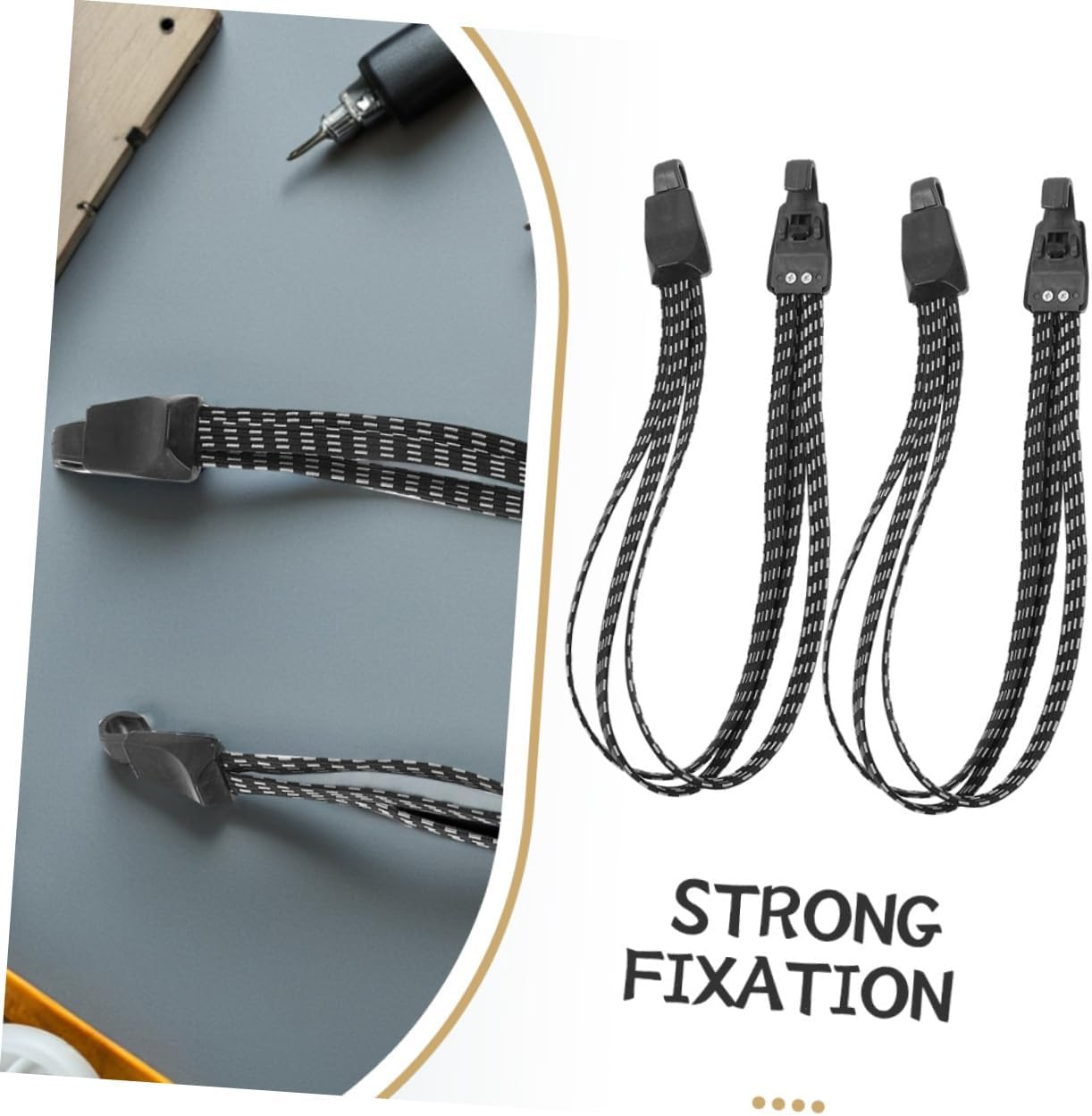 Toyvian 4Pcs Heavy Duty Elastic Binding Bands for Luggage Weather Resistant Tie down Straps with Quick Adjustment for Outdoor Cycling and Versatile Cargo Securing image number 3