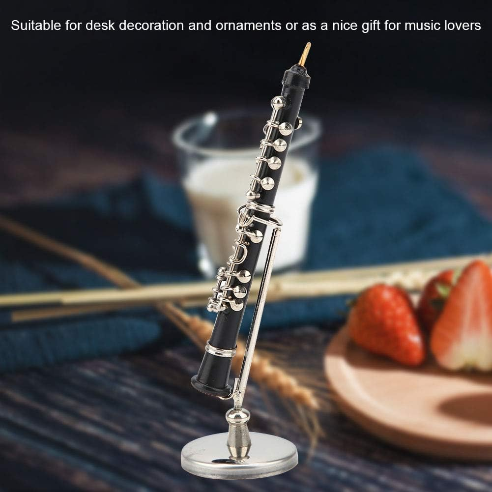 Joyzan Miniature Clarinet Model, Mini Musical Instrument Dollhouse Instruments Set Dollhousemusical Oboe Box Toy Bass Decoration Accessories Tubes Ornaments Displa Guitar Harp Model Jewellery Home image number 3