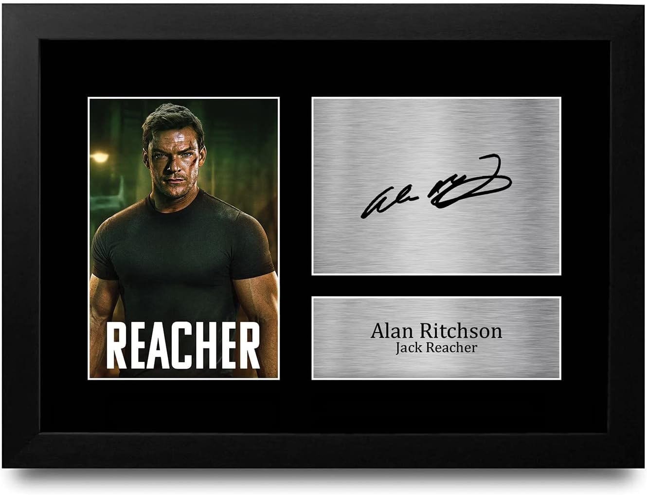 HWC Trading FR A4 Alan Ritchson Jack Reacher Gifts Printed Signed Autograph Picture for TV Show Fans - A4 Framed