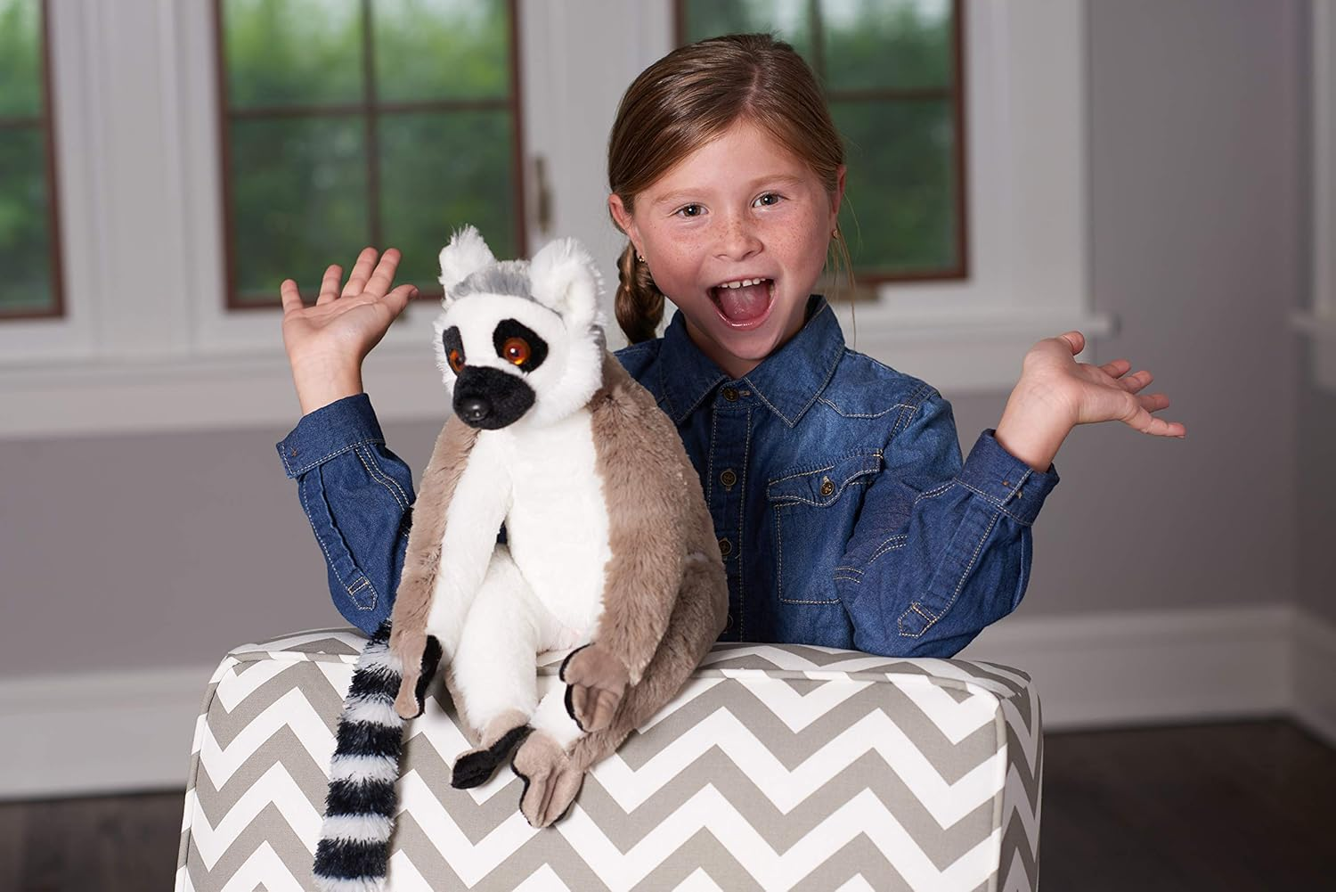 Wild Republic Ring Tailed Lemur, Stuffed Animal, Plush Toy, Gifts for Kids, Cuddlekins 12 Inches image number 1