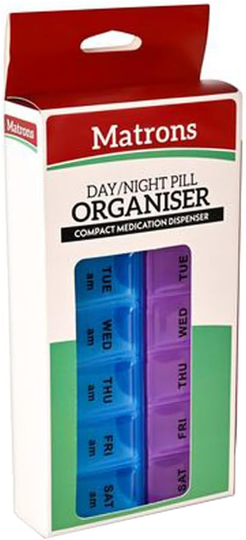Matrons 7 Day AM/PM Pill Box with Clip Lids image number 2