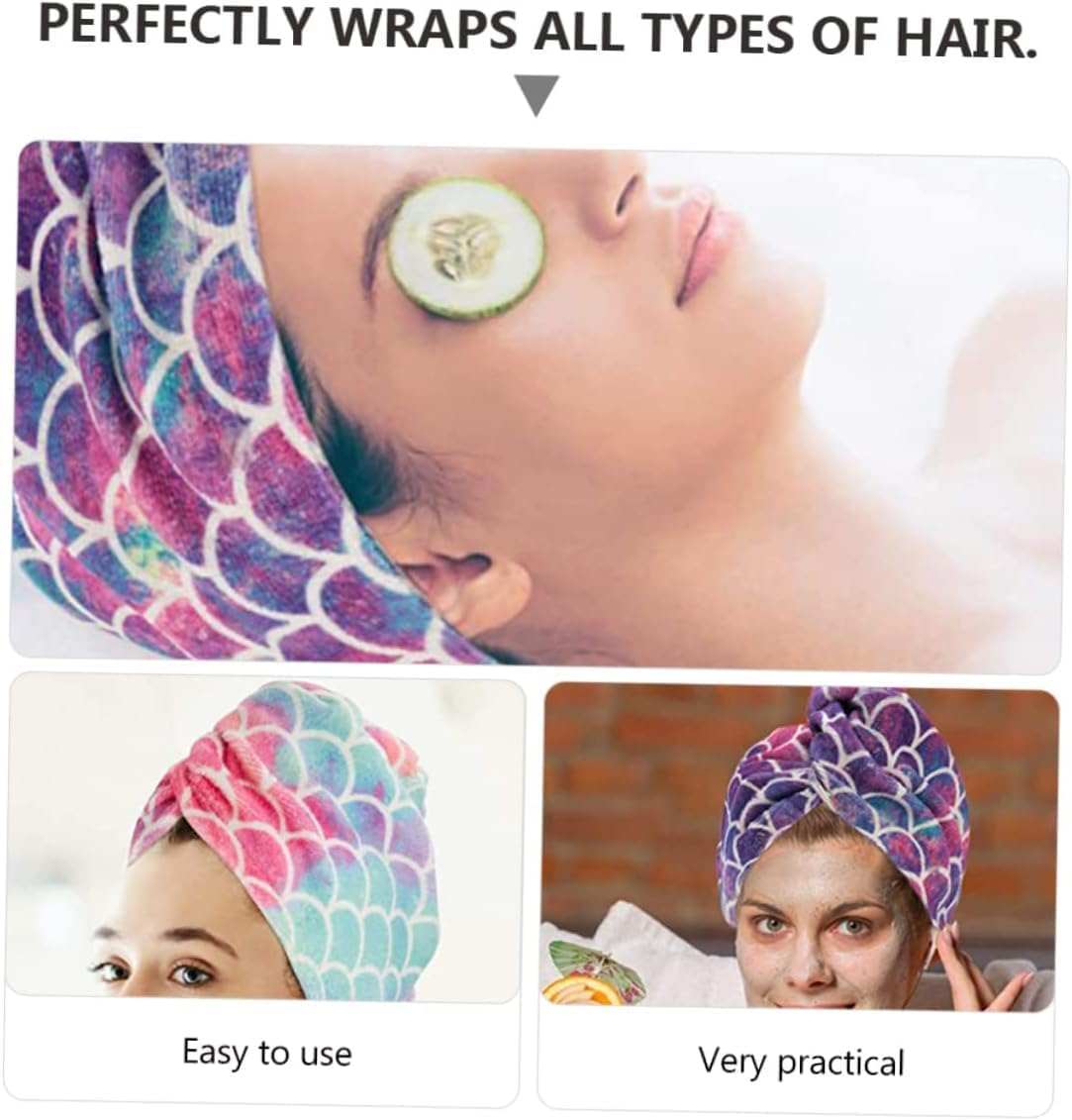 Absorbent Hair Dry Wrap Cap,Women'S Shower Hair Towel for Efficient Hair Drying(3Pcs) image number 5