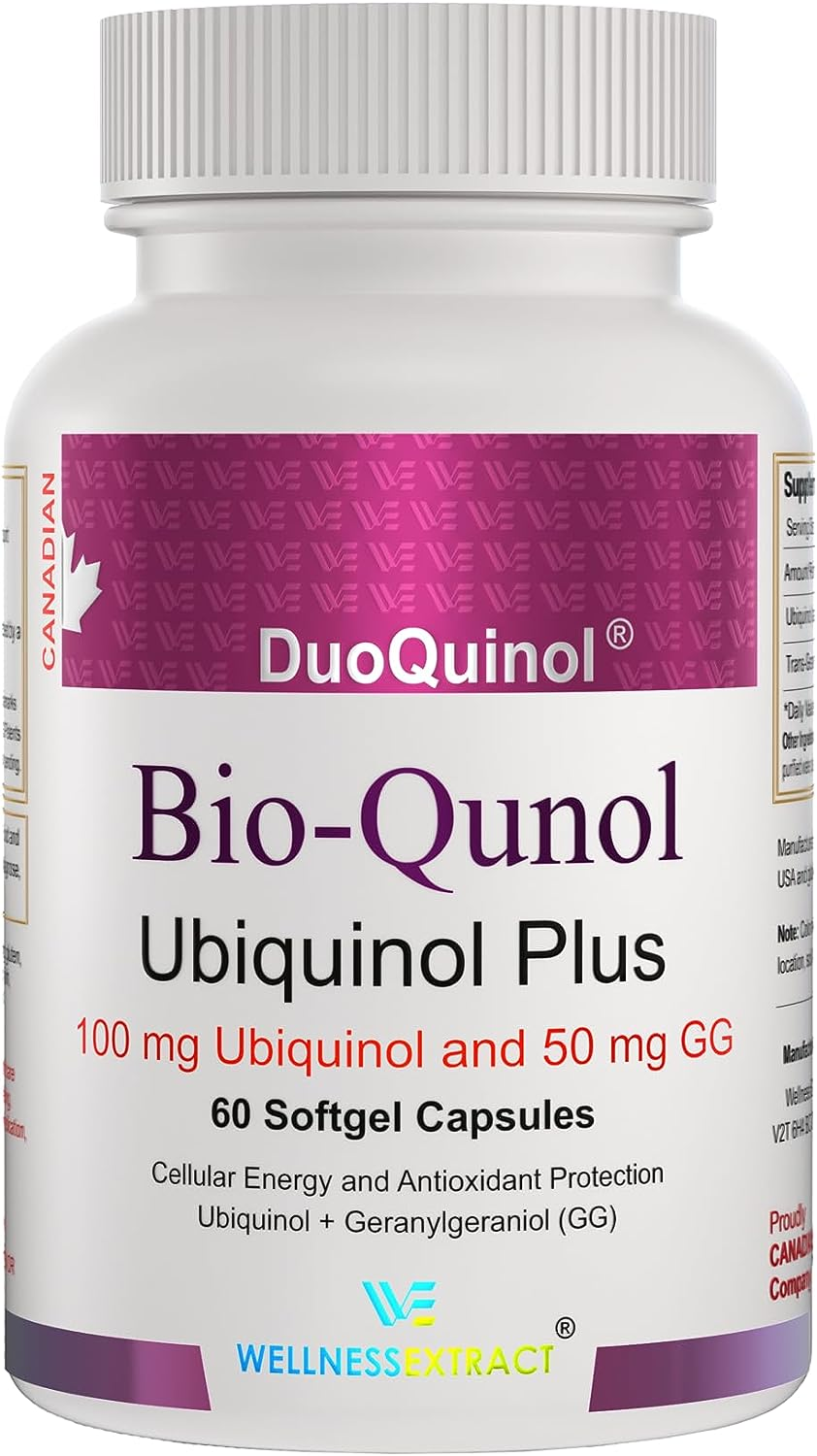 Wellness Extract Bioquinol Ubiquinol (Coq10) with Geranylgeraniol &ndash; Master Antioxidant for Heart Health, Cellular Energy 150Mg 60 Softgels image number 5