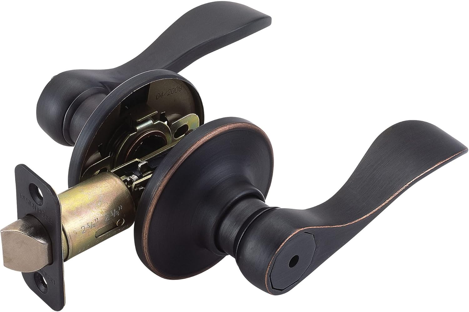 Design House 700534 Springdale 2-Way Latch Privacy Door Handle, Adjustable Backset, Oil Rubbed Bronze Finish image number 3