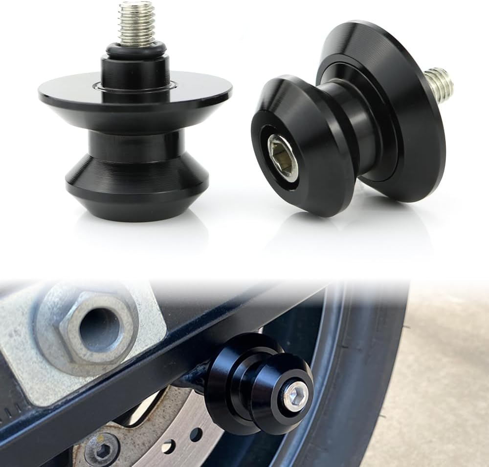 2Pcs M10 Motorcycle Swing Arm Sliders Spools CNC Swing Arm Stand Screw for Kawasaki ZX-6R ZX-6RR 98-12 ZX-10R 04-10 Ninja 250 R 300R 400R 650R ER-6N YAMAHA YZF750 YZF1000 FZR600. Green