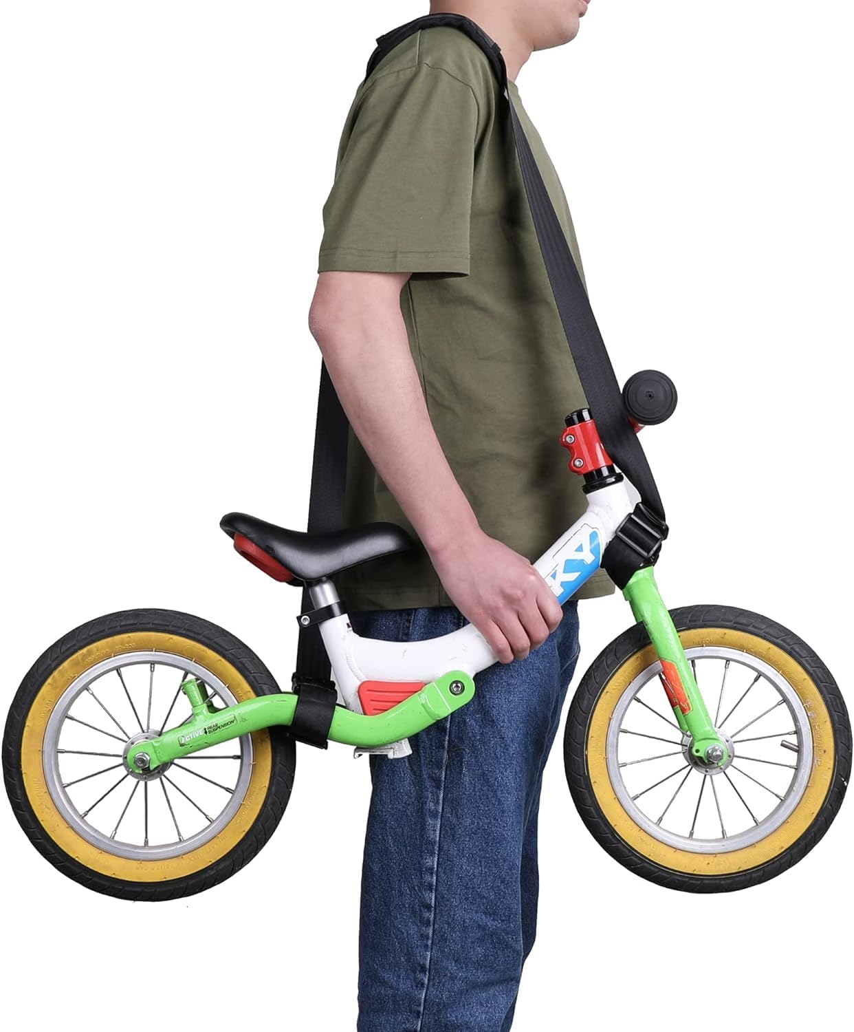 71-Inch Scooter Shoulder Strap, Adjustable Carrying Strap with Extra-Thick Anti-Slip Shoulder for Electric Scooters, Bikes, Balance Bikes, Yoga Mat, Ski Board