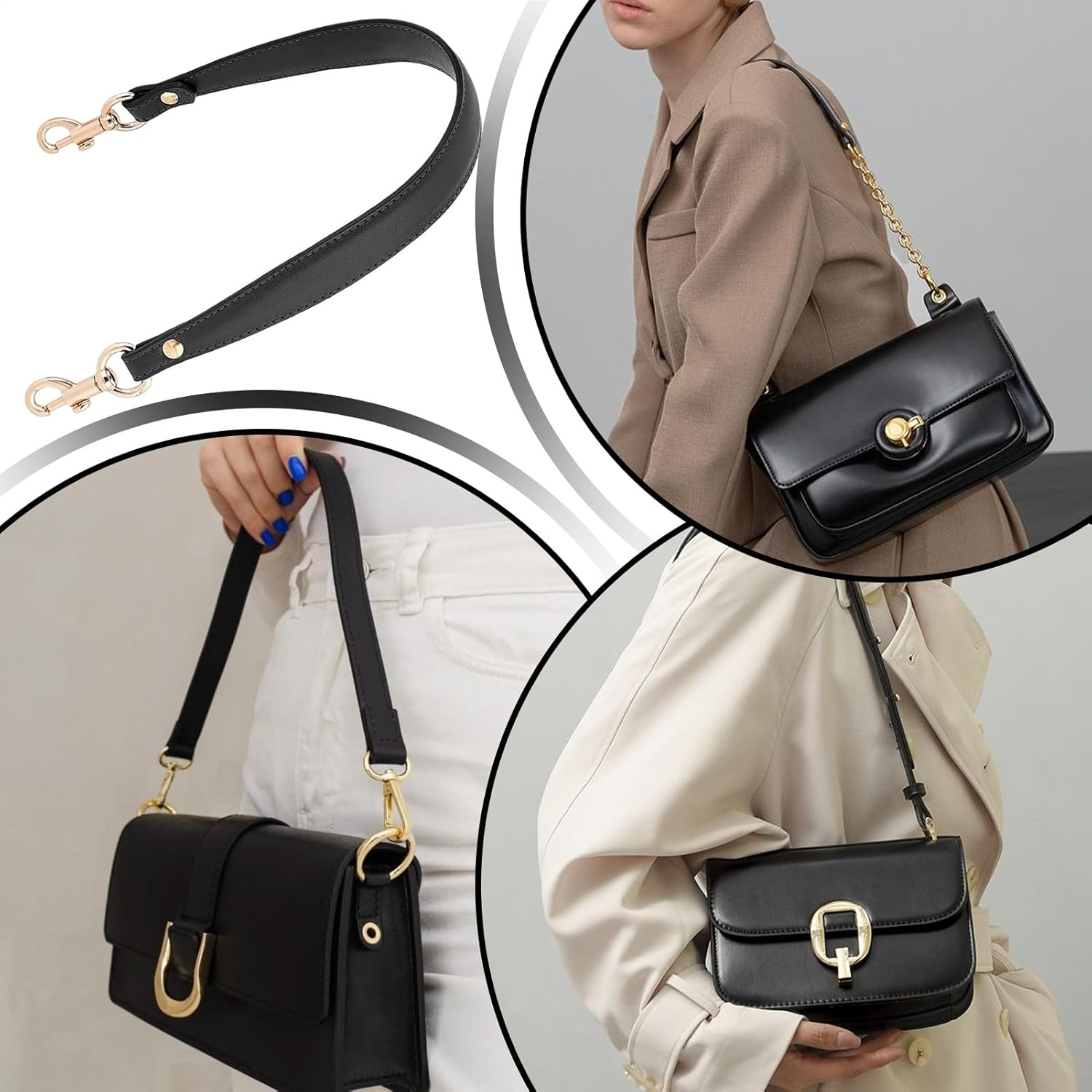 Find It Replacement Leather Made of Leather Shoulder Strap for Shoulder Strap, Pocket Sized | Sturdy Handle for Women, Men, Adults, Mother and Wife, Everyday Practical Life - Light Brown image number 3