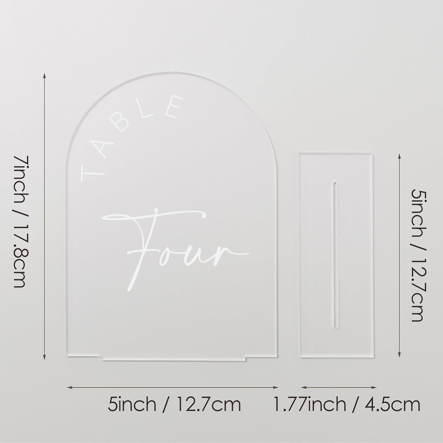 JINMURY Frosted Arch Wedding Table Numbers 1-10 with Stands, 5X7 Inch Frosted Arch Acrylic Sign with White Letters, Frosted Arch Acrylic Table Numbers for Wedding Reception (Frosted Table Numbers image number 6