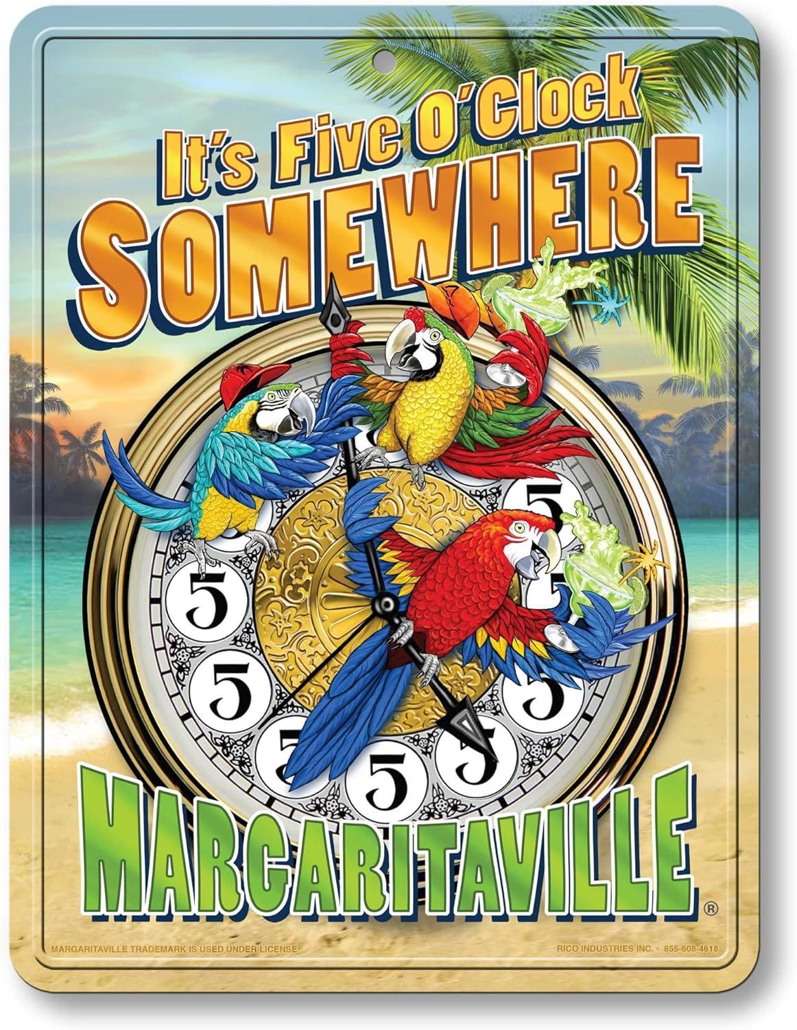 Rico Industries PSM111125C Margaritaville Metal Parking Sign D&eacute;cor