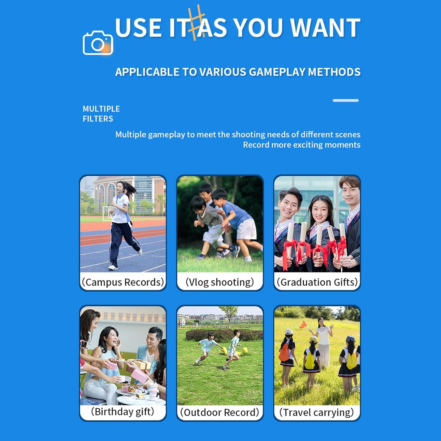 Bewinner Mini Keychain Camera for Students Recording Campus Time, 2MP 1080P HD Compact Vlog Travel Camcorder with Color Screen for Teens, Kids