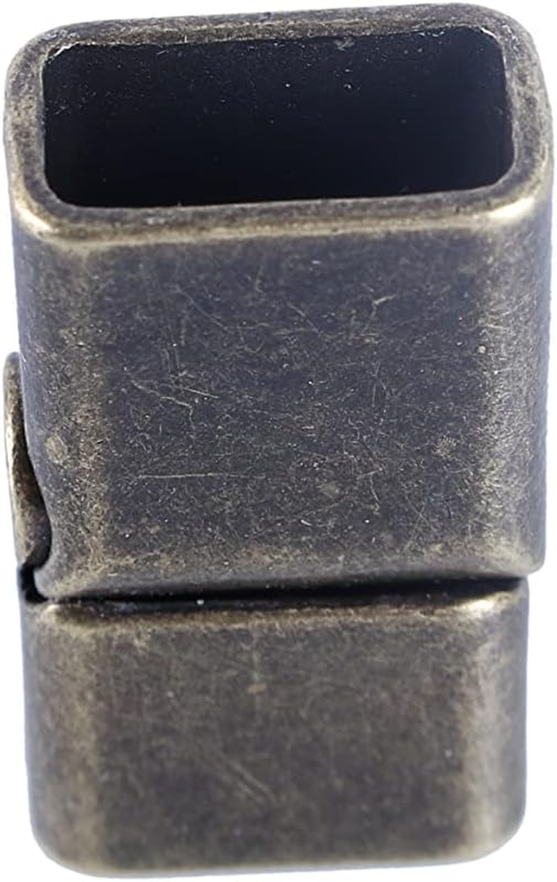 KONMAY Magnetic Jewelry Bracelet Clasps, 10 Sets 12.0X6.0Mm Antique Brass Flat Closure Magnetic End Caps for Leather Bracelet Making - Matte Black image number 5