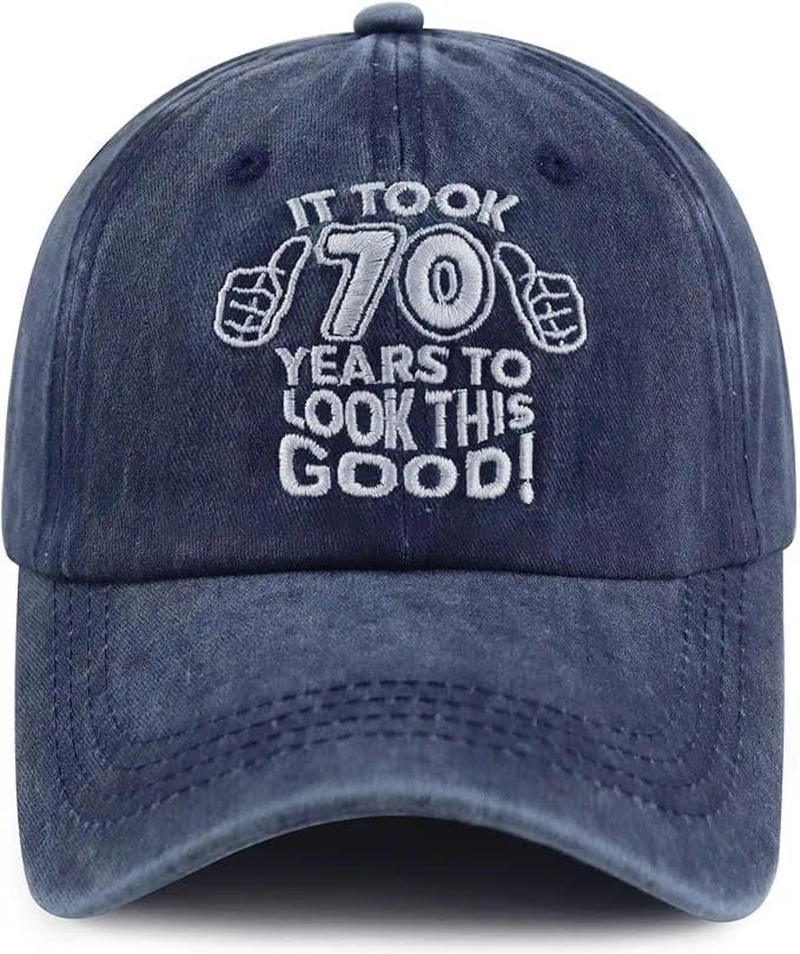 Ermaoo Vintage 70Th Birthday Tribute Cap: Funny Embroidered & Adjustable Washed Cotton Hat for Men and Women