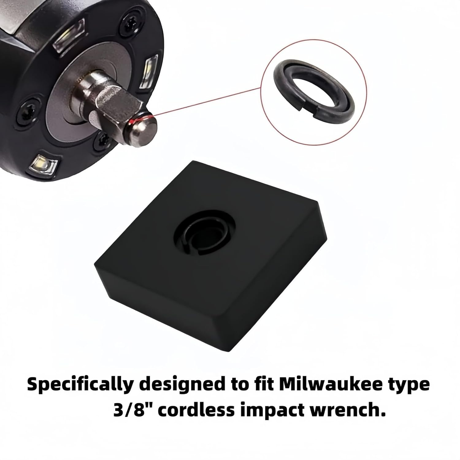 (12 Sets) 3/8" Impact Retaining Ring Clip Impact Friction Ring with O-Ring for Mmilwwaukii Electric/Pneumatic Type Impact Wrench, Retainer Ring Anvil Install Tool Included image number 3