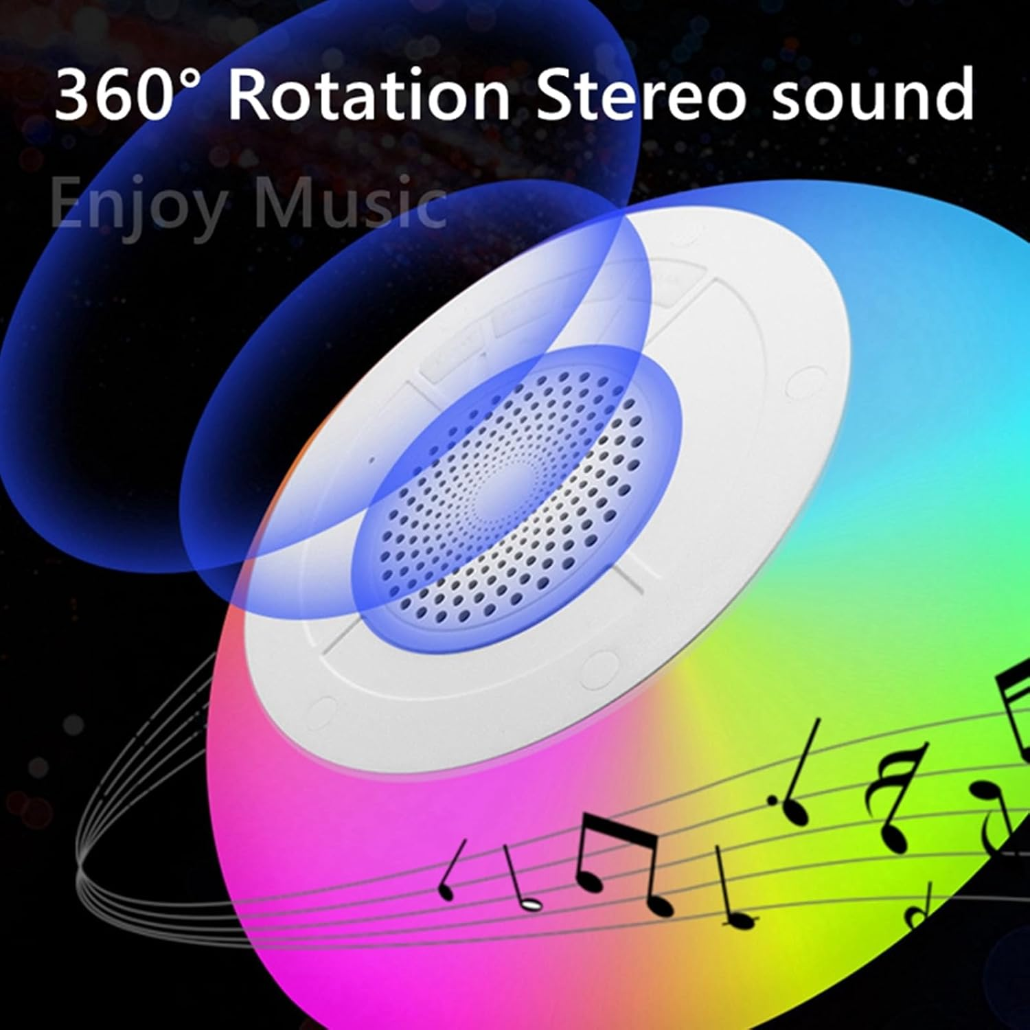 Floating Pool Speakers, Bluetooth Speakers with RGB Colorful Lights, IPX7 Waterproof Hot Tub Bluetooth Speaker Built in Microphone for Home Shower Outdoors Pool Travel image number 1