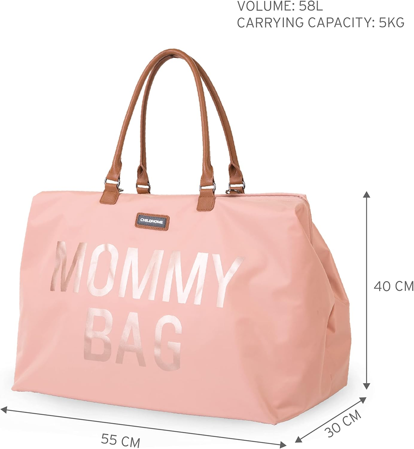 Childhome the Original Mommy Bag, Large Baby Diaper Bag, Mommy Hospital Bag, Mommy Travel Bag, Baby Bag, Pregnancy Must Haves - Padded Black image number 7