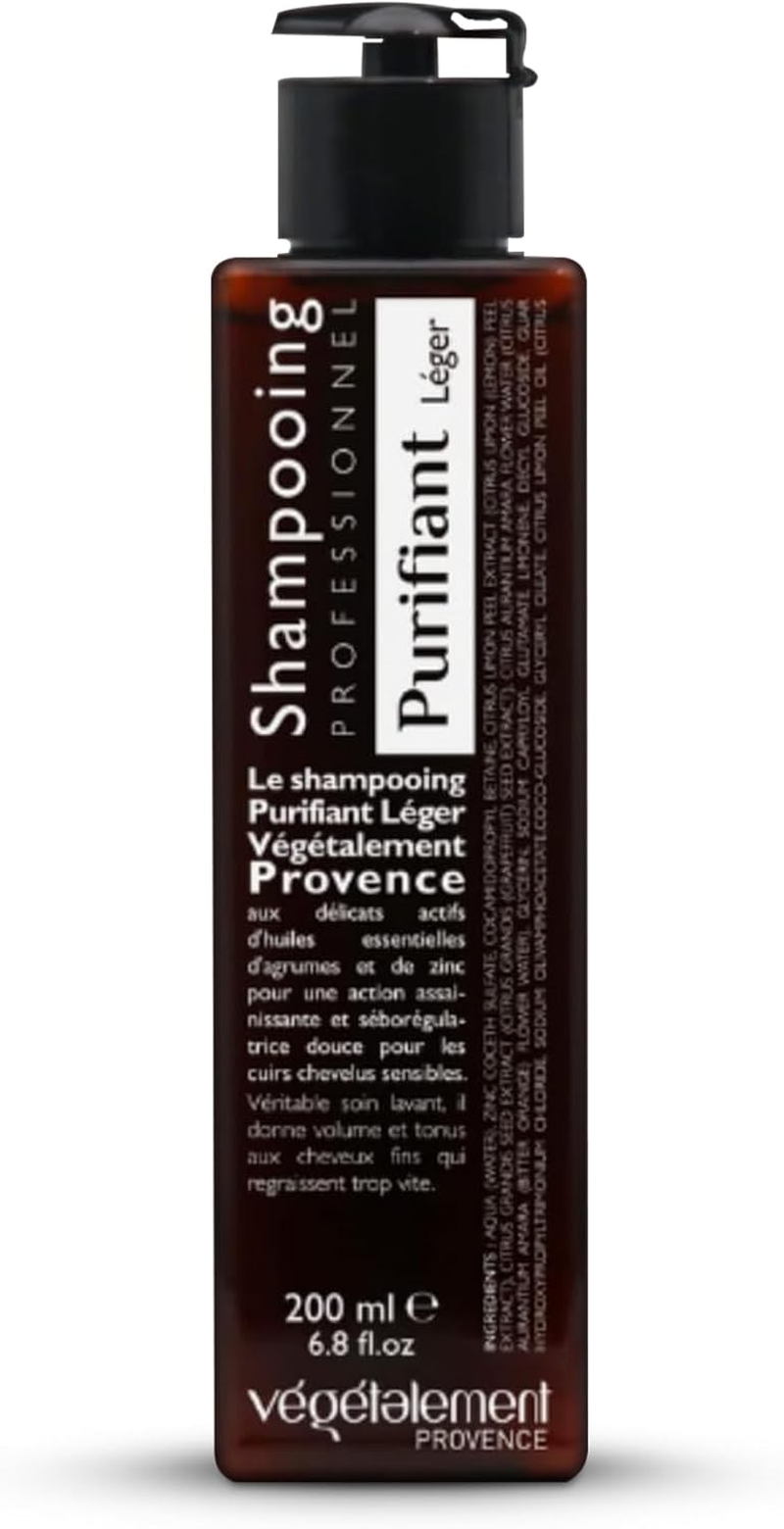 VEGETALEMENT ORGANIC Light Purifying Freshness Shampoo, Volumizing and Body Shampoo Ph-Balanced, Clarifying Shampoo for Thin Hair Plant Based, Cruelty Free, Lemon, Grapefruit and Sweet Orange (200Ml) image number 1