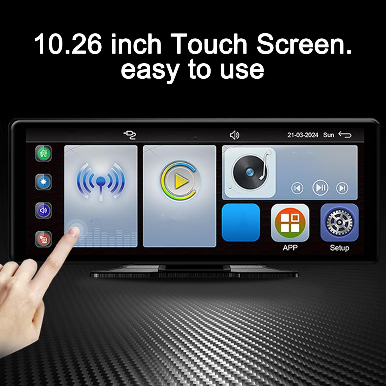 Generic Portable Car Stereo, 10.26 Inch FHD Touchscreen, Wireless Carplay Android Auto, Backup Camera, GPS Navigation, Bluetooth, Voice Control, AUX, Car Radio Receiver image number 4