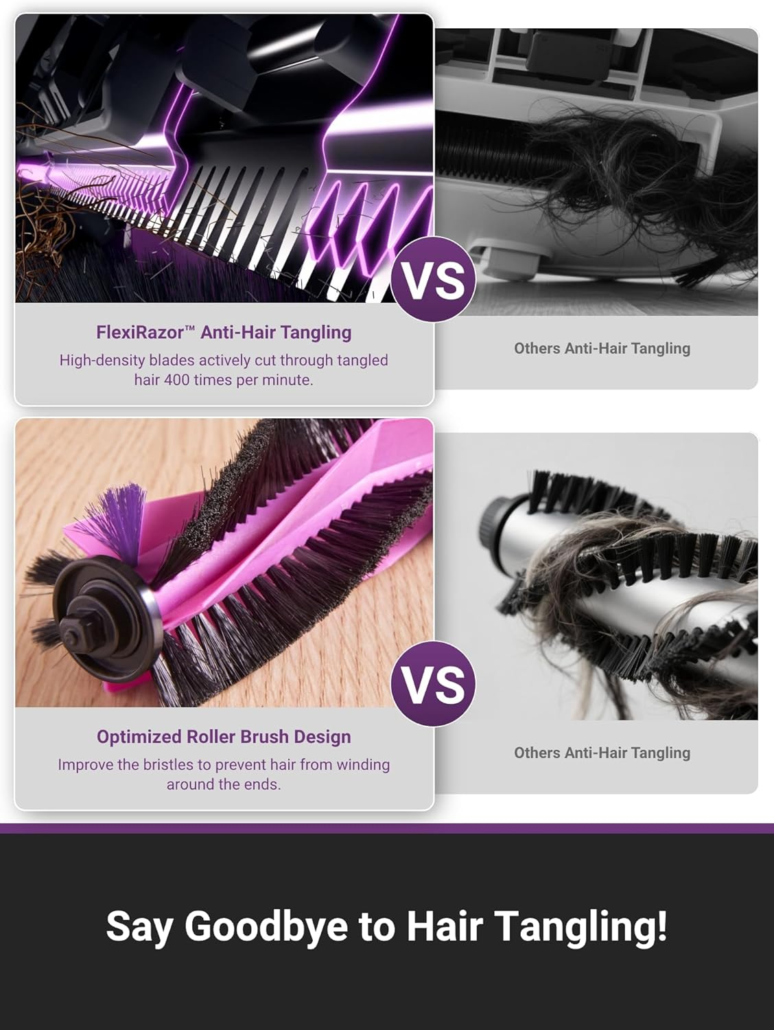 Eureka J15 Ultra Robot Vacuum Cleaner and Mop, 19,000 Pa Suction, Flex-Arm Mop Design, Hot Water Mop Washing & Hot Air Drying, Active Hair Cutting Design, AI Obstacle Avoidance image number 6